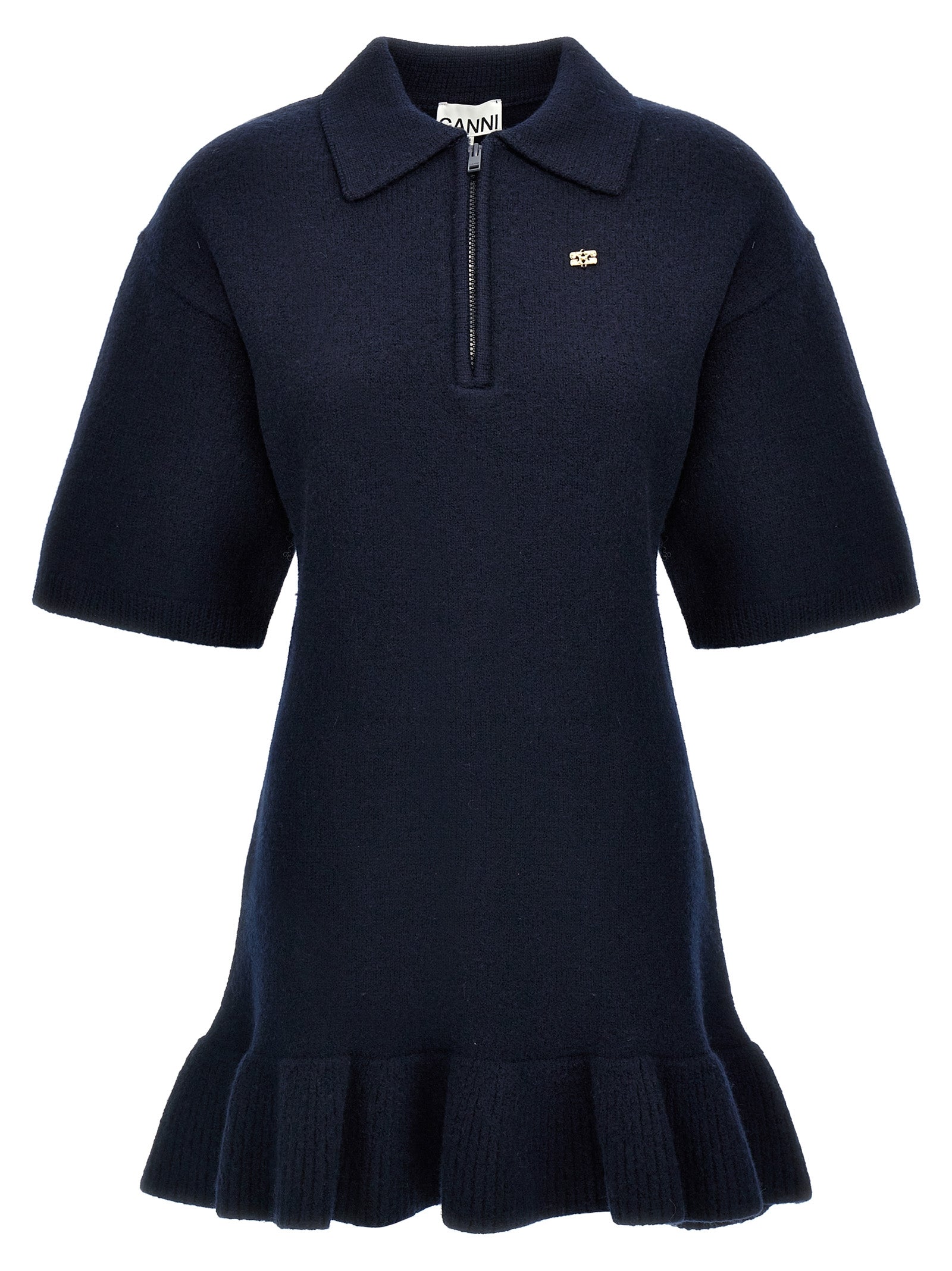 Ganni 'Boiled Wool Mini' Dress