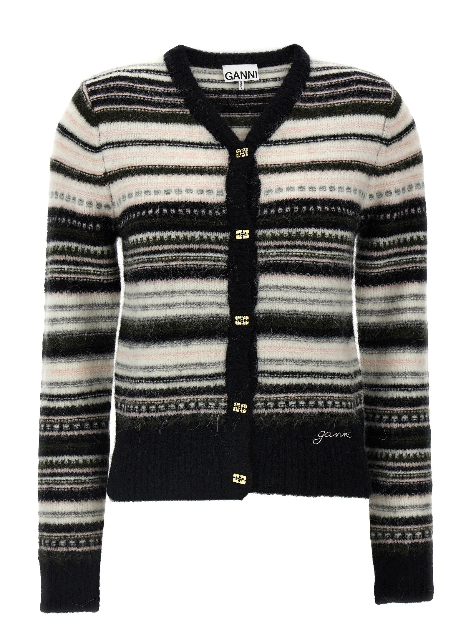 Ganni Striped Cardigan