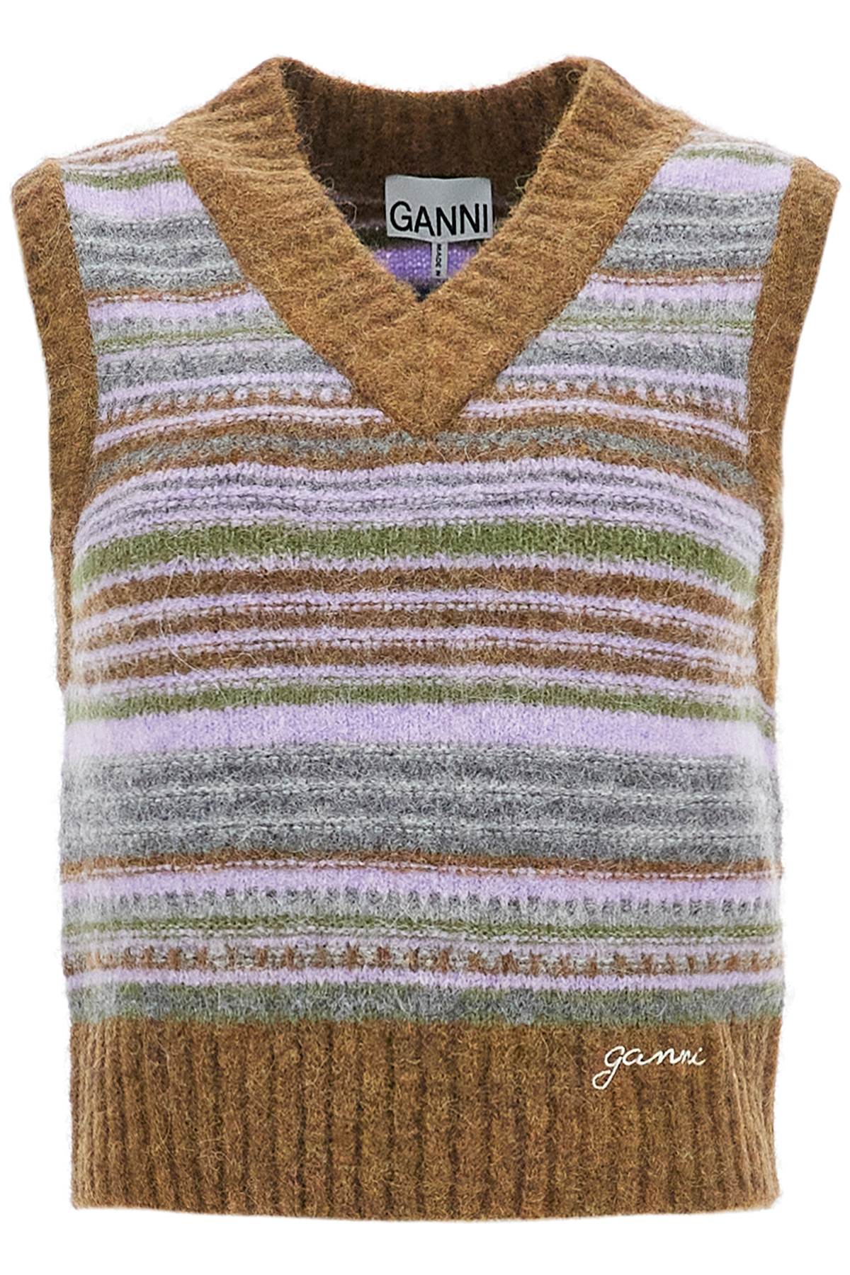 Ganni 'Soft Striped Knit Vest With A Comfortable