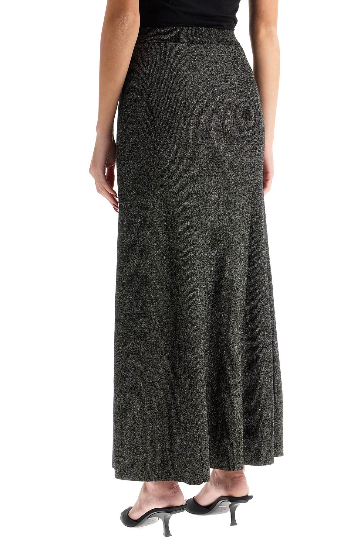 Ganni Long Lurex Knit Skirt