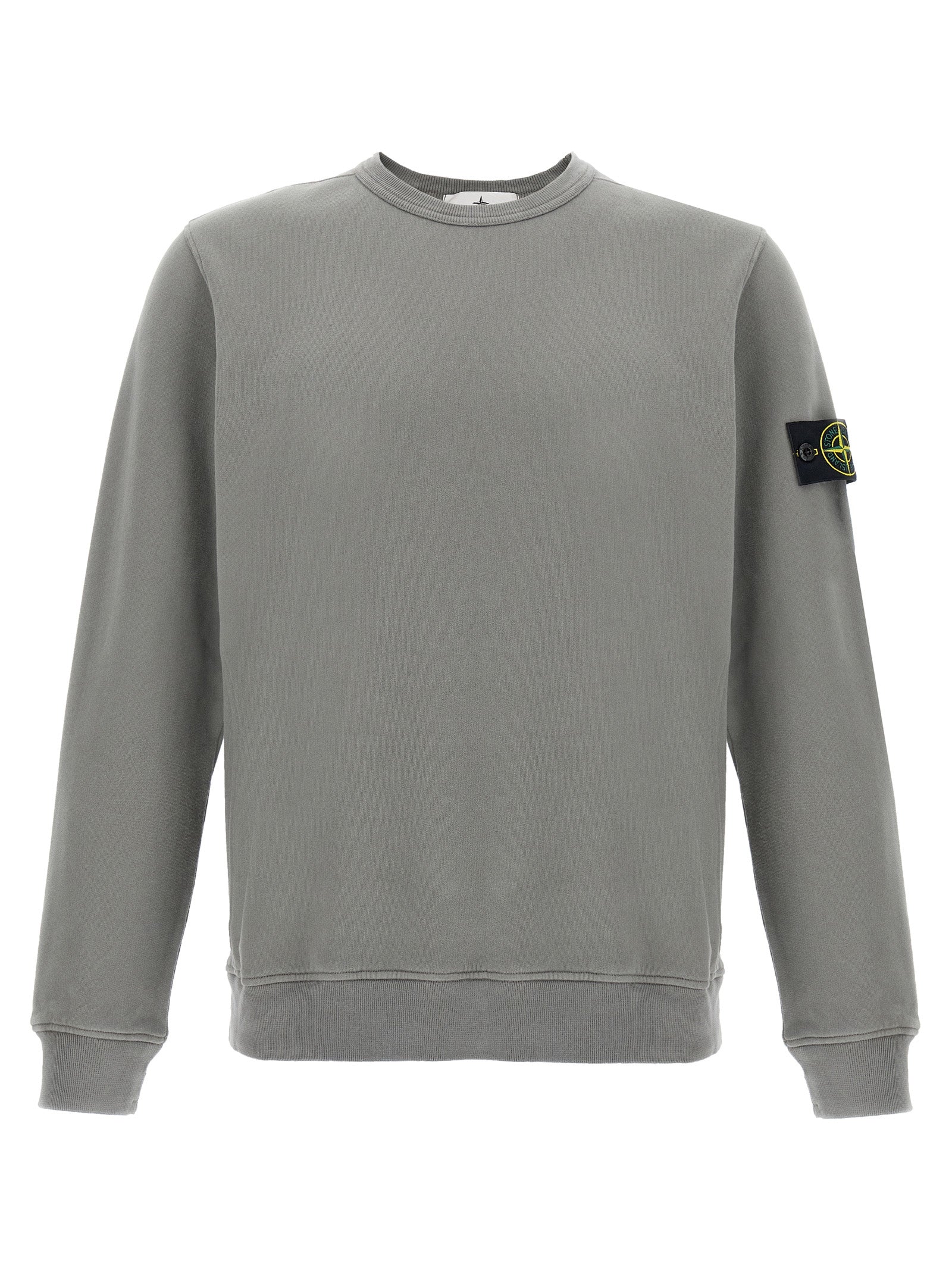 Stone Island Logo Badge Cotton Sweatshirt