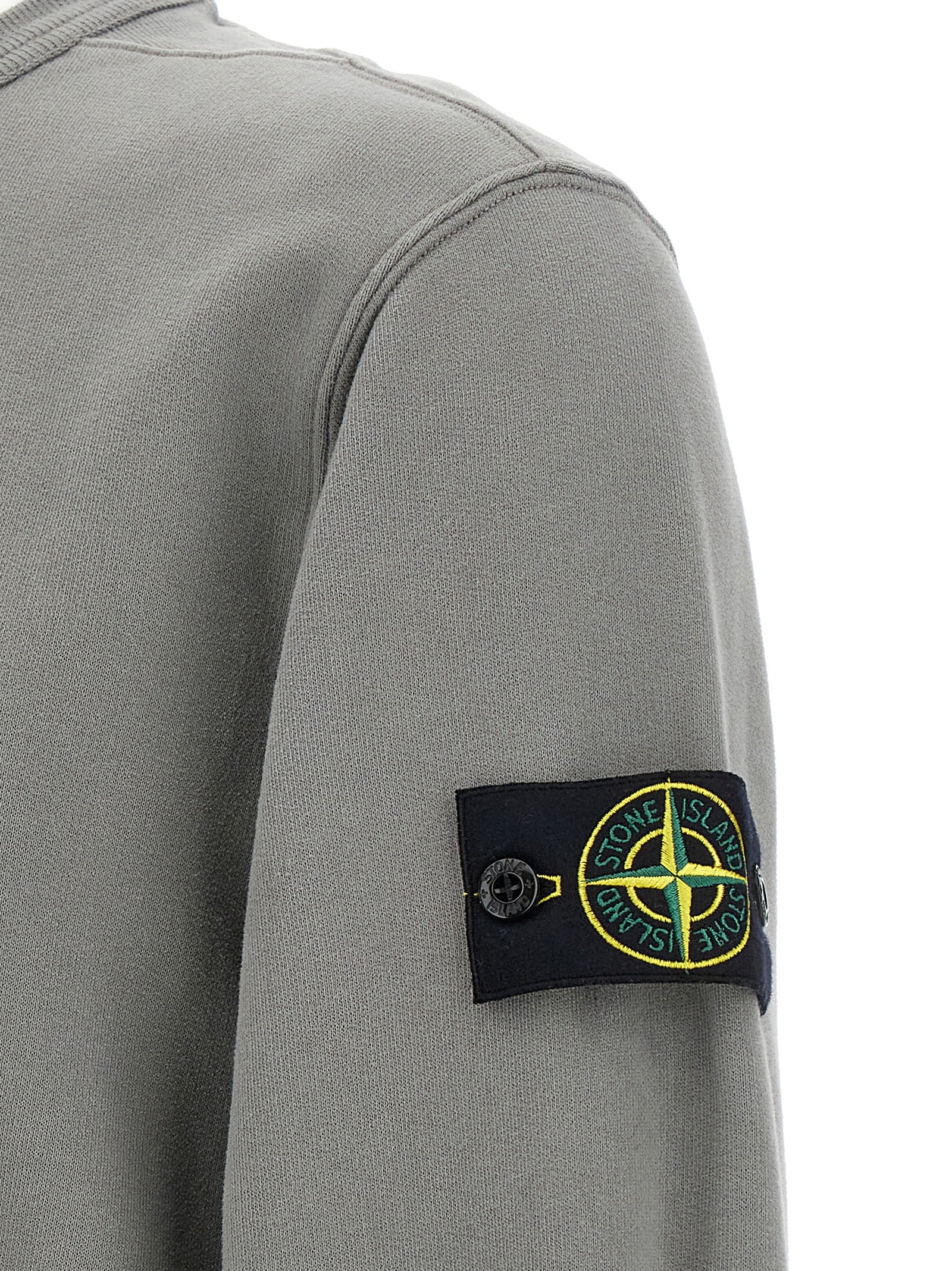 Stone Island Logo Badge Cotton Sweatshirt