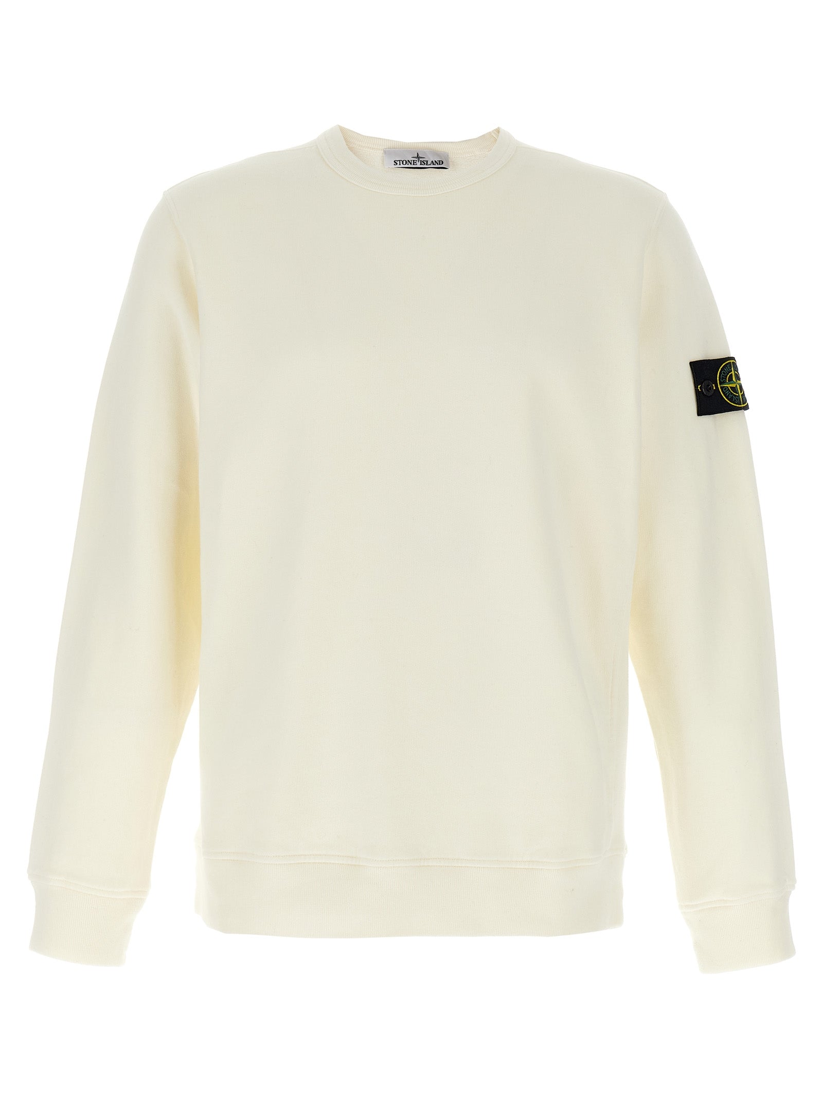 Stone Island Logo Badge Cotton Sweatshirt