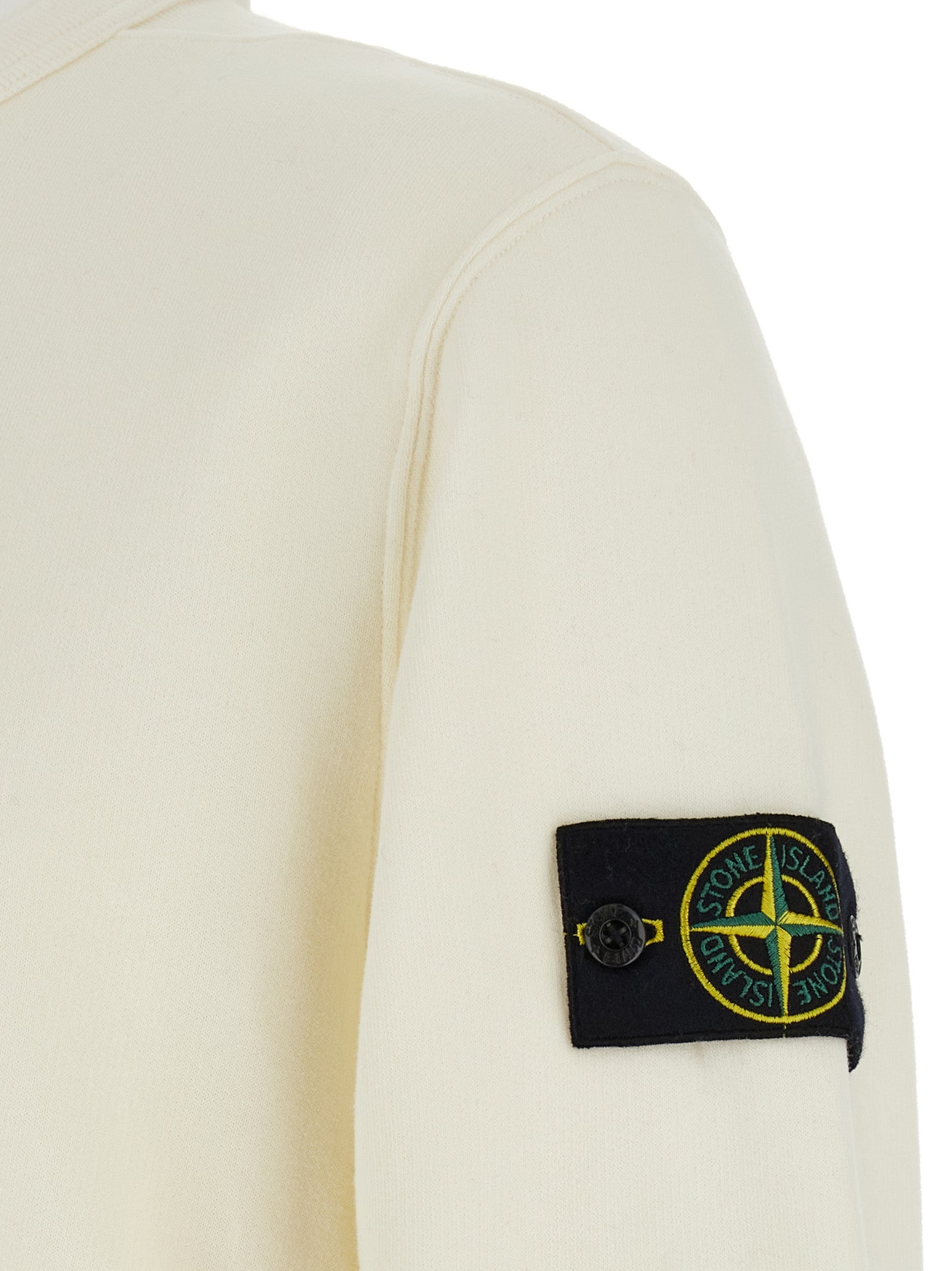 Stone Island Logo Badge Cotton Sweatshirt