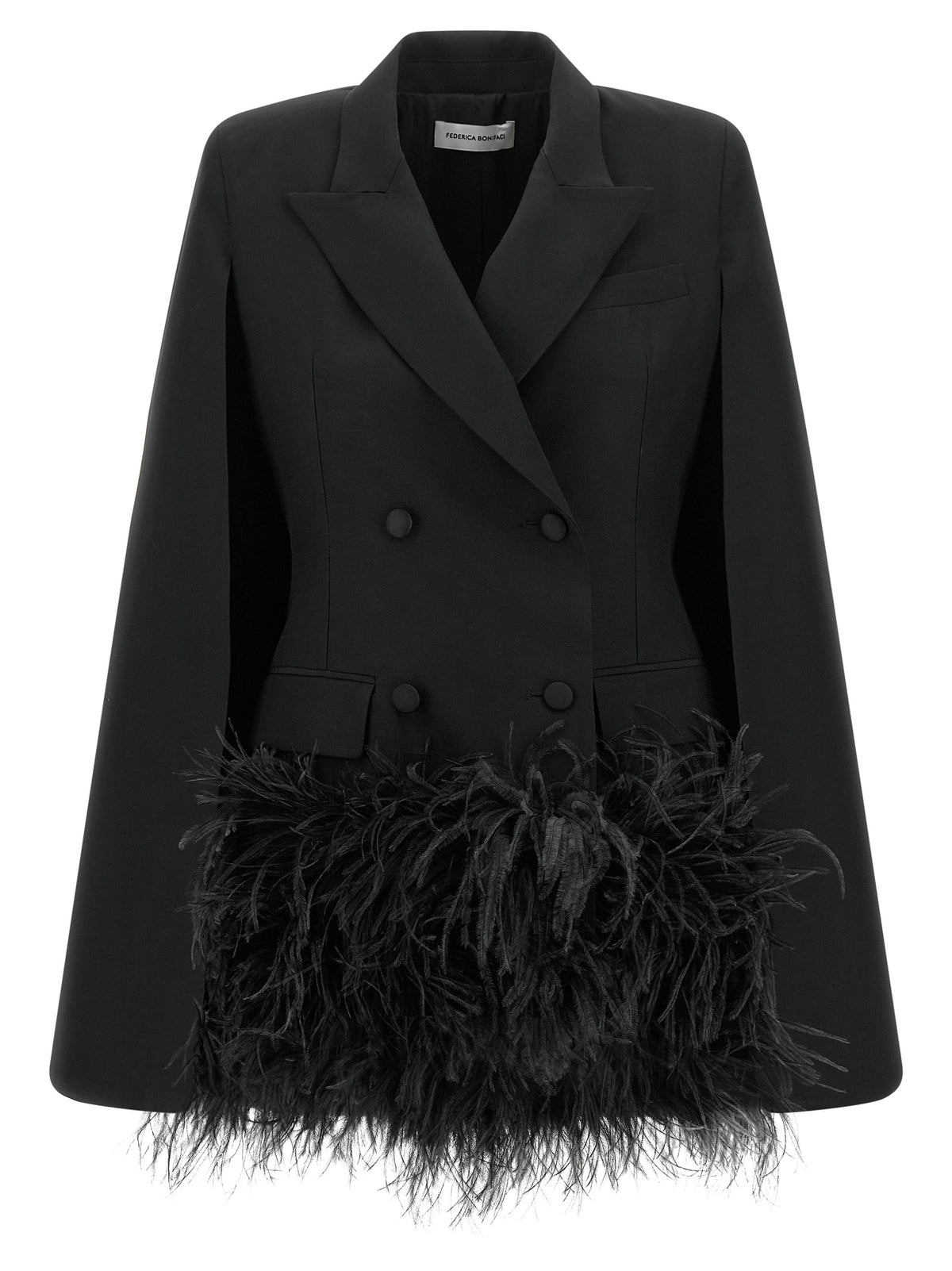 Federica Bonifaci 'Tuxedo' Feather Cape