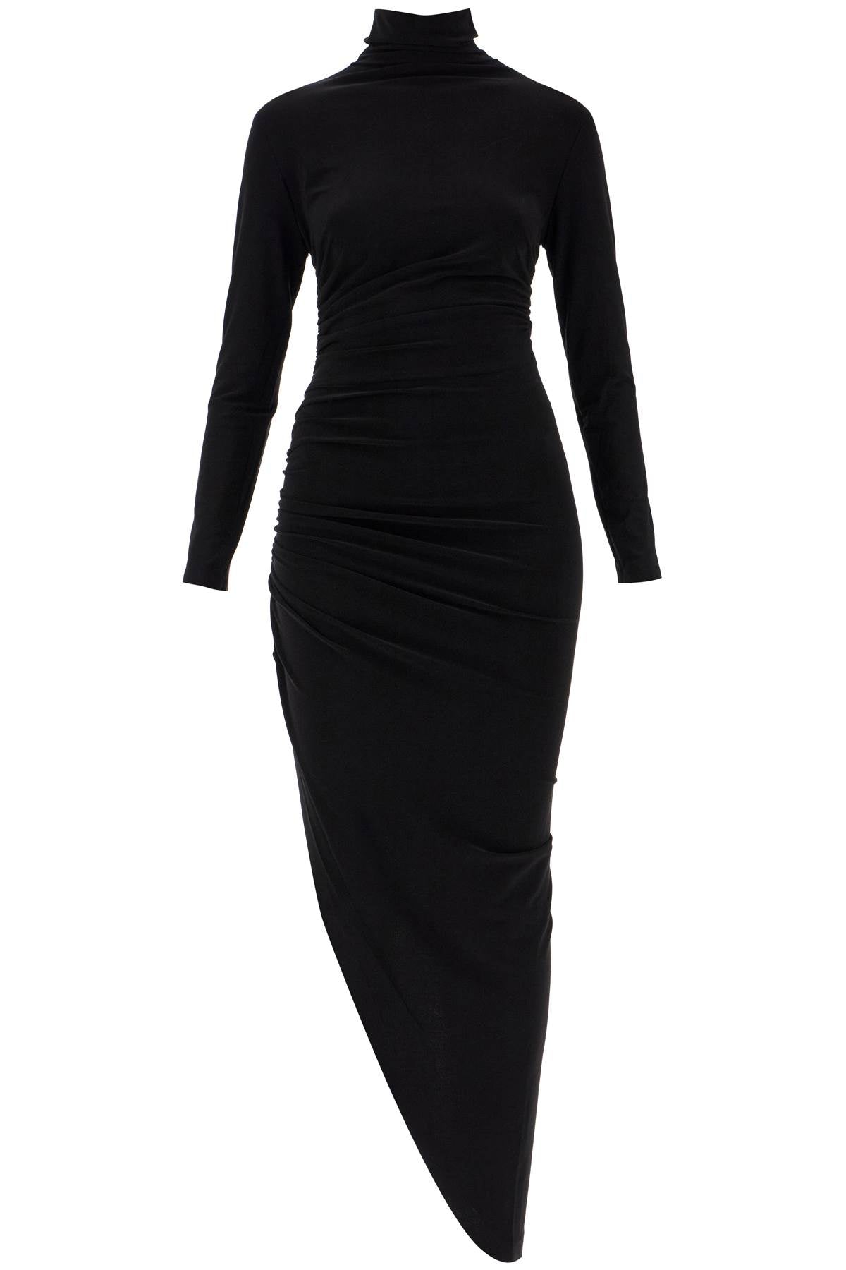 Norma Kamali Asymmetric High-Neck Dress