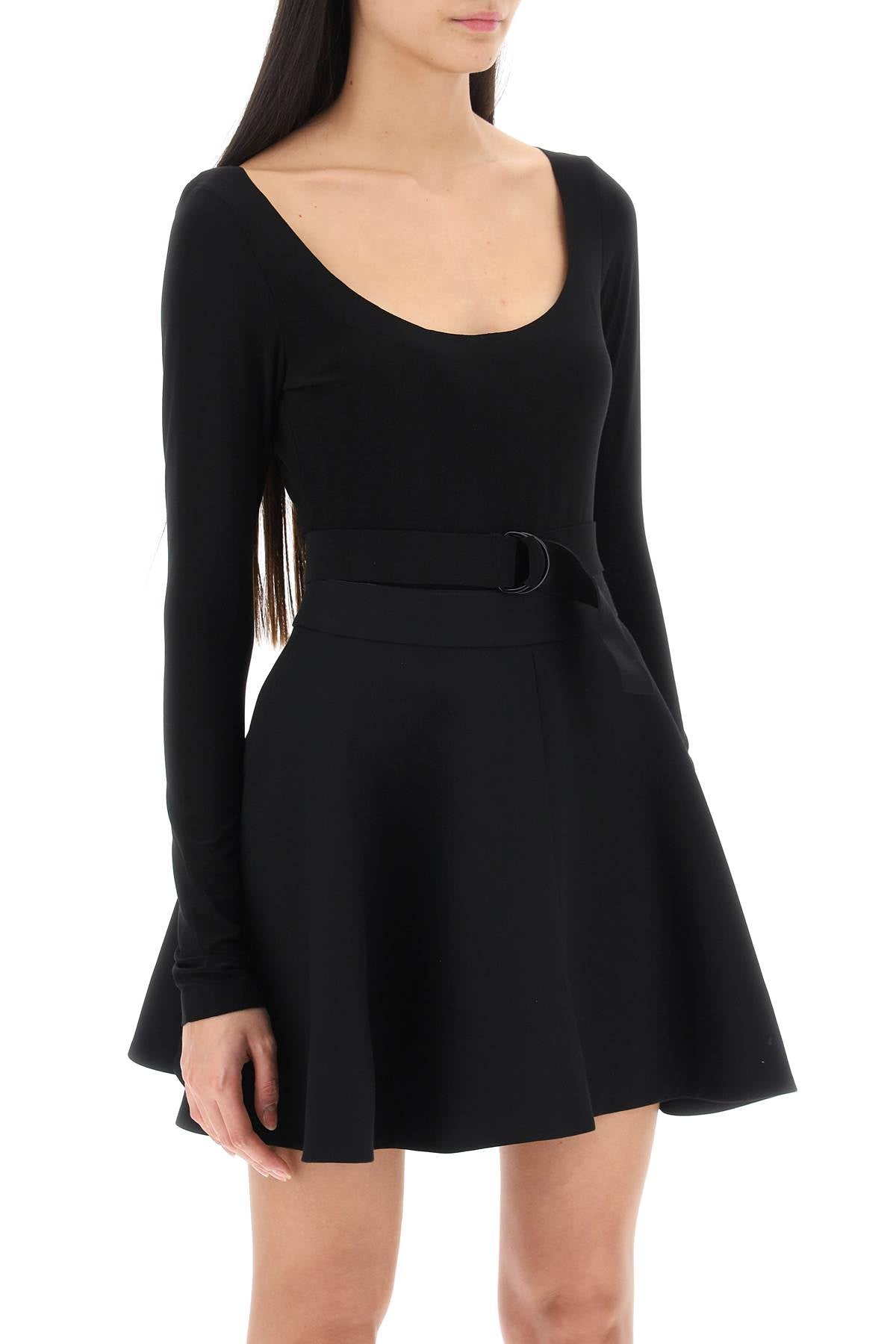 Norma Kamali Belted Long-Sleeved Bodysuit