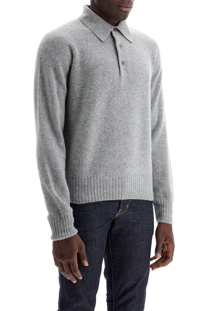 Tom Ford Cashmere Polo-Style Pullover Grey