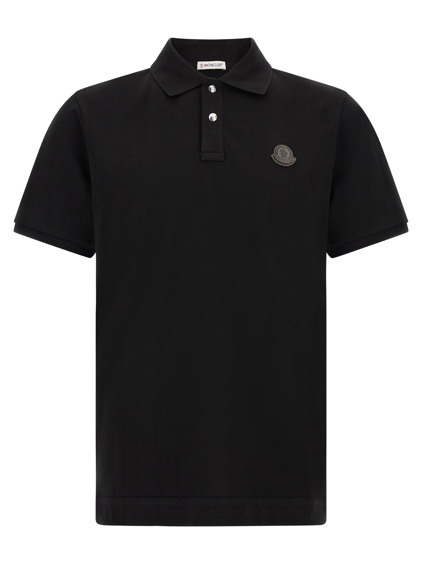Moncler Leather Logo Patch Polo Shirt