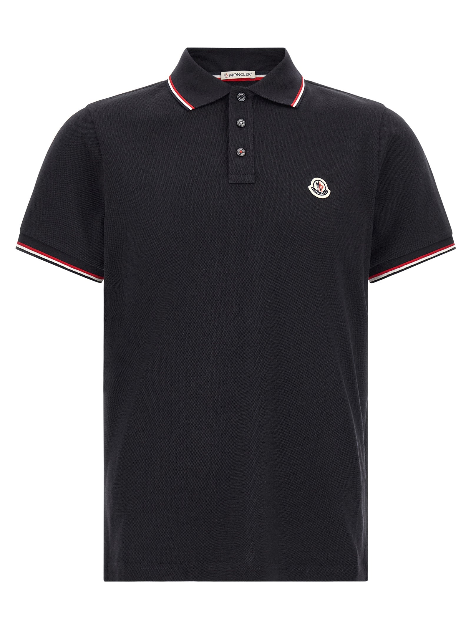 Moncler Tricolor Trim Polo Shirt