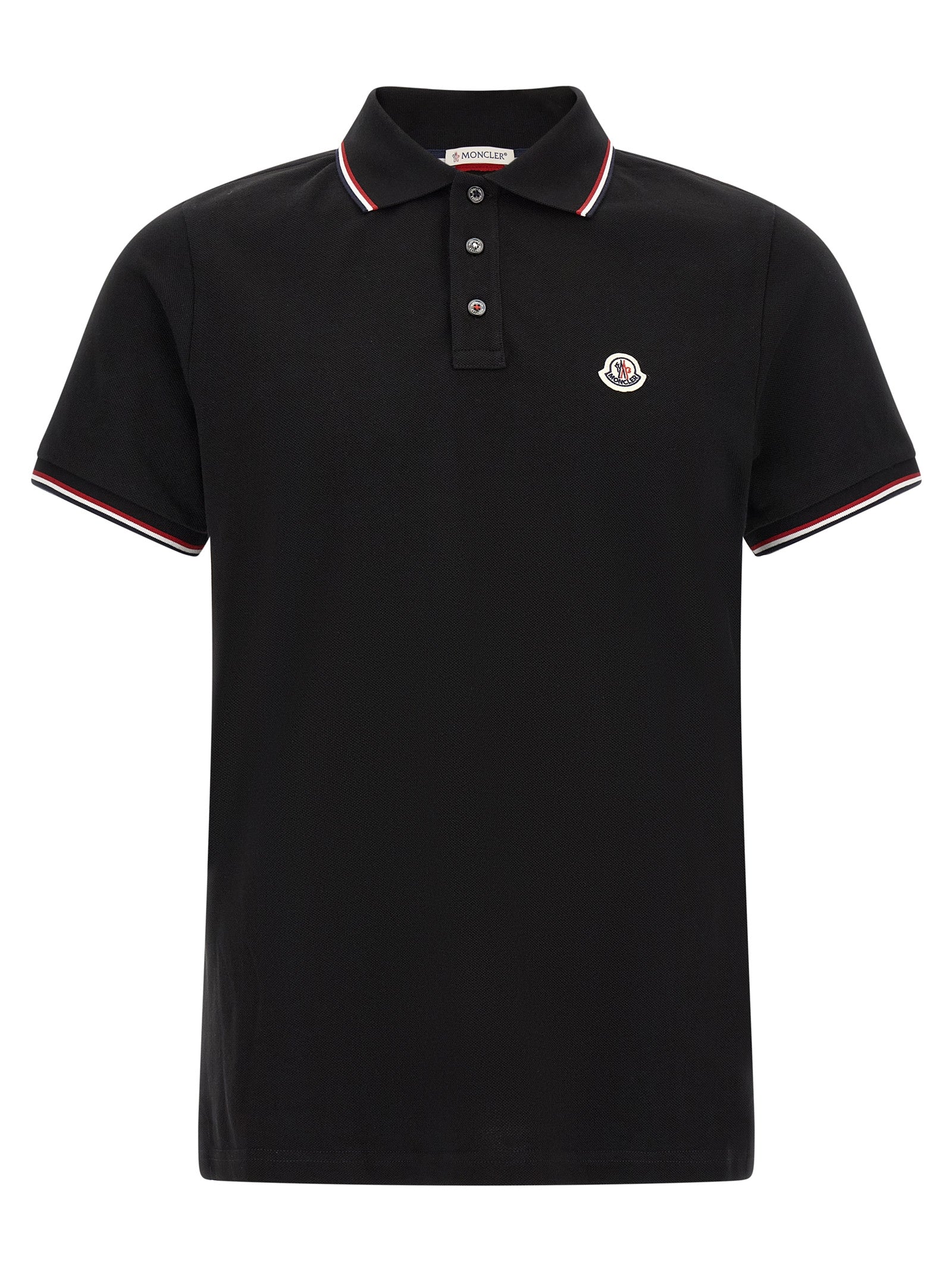 Moncler Tricolor Trim Polo Shirt