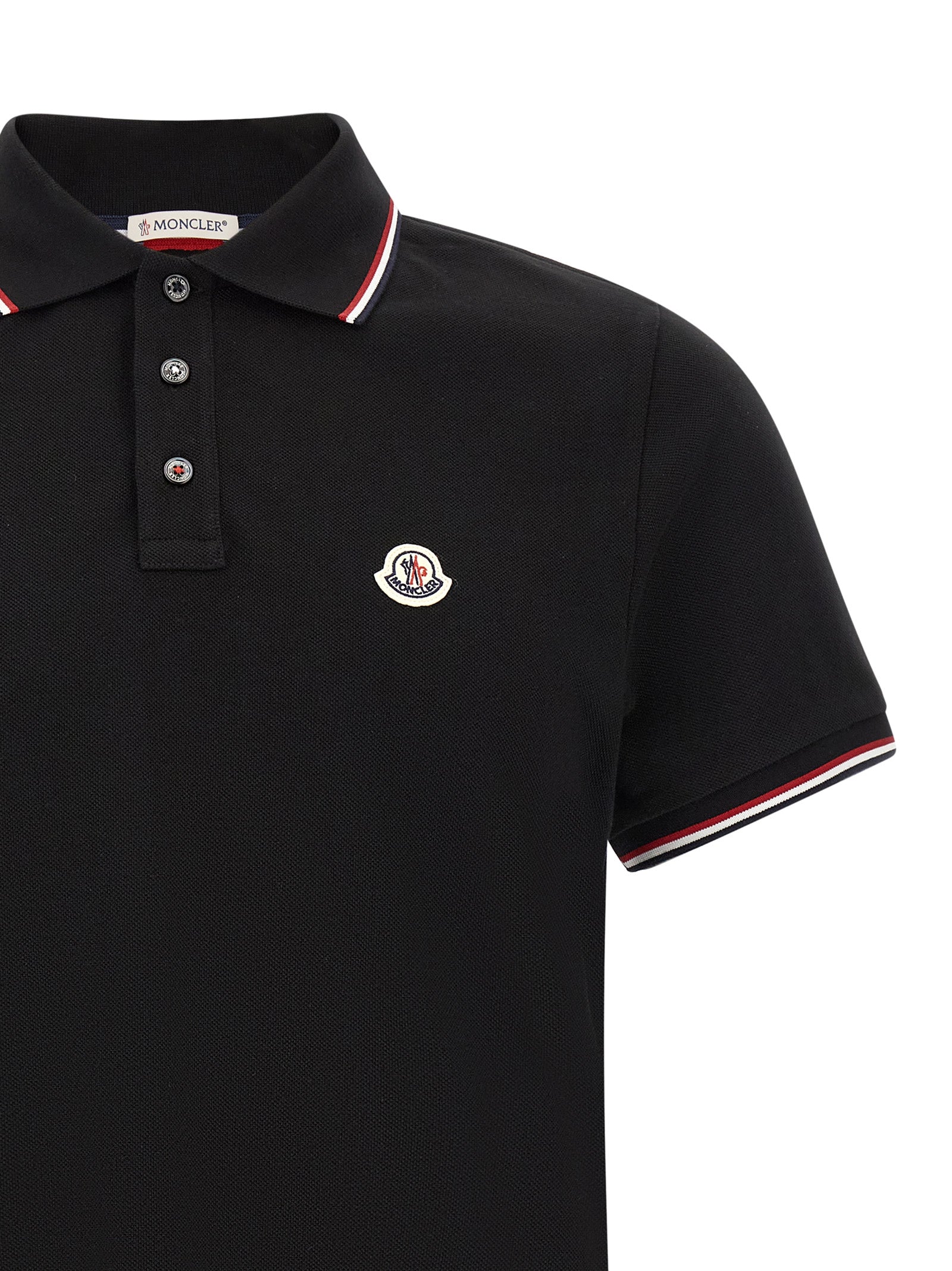Moncler Tricolor Trim Polo Shirt