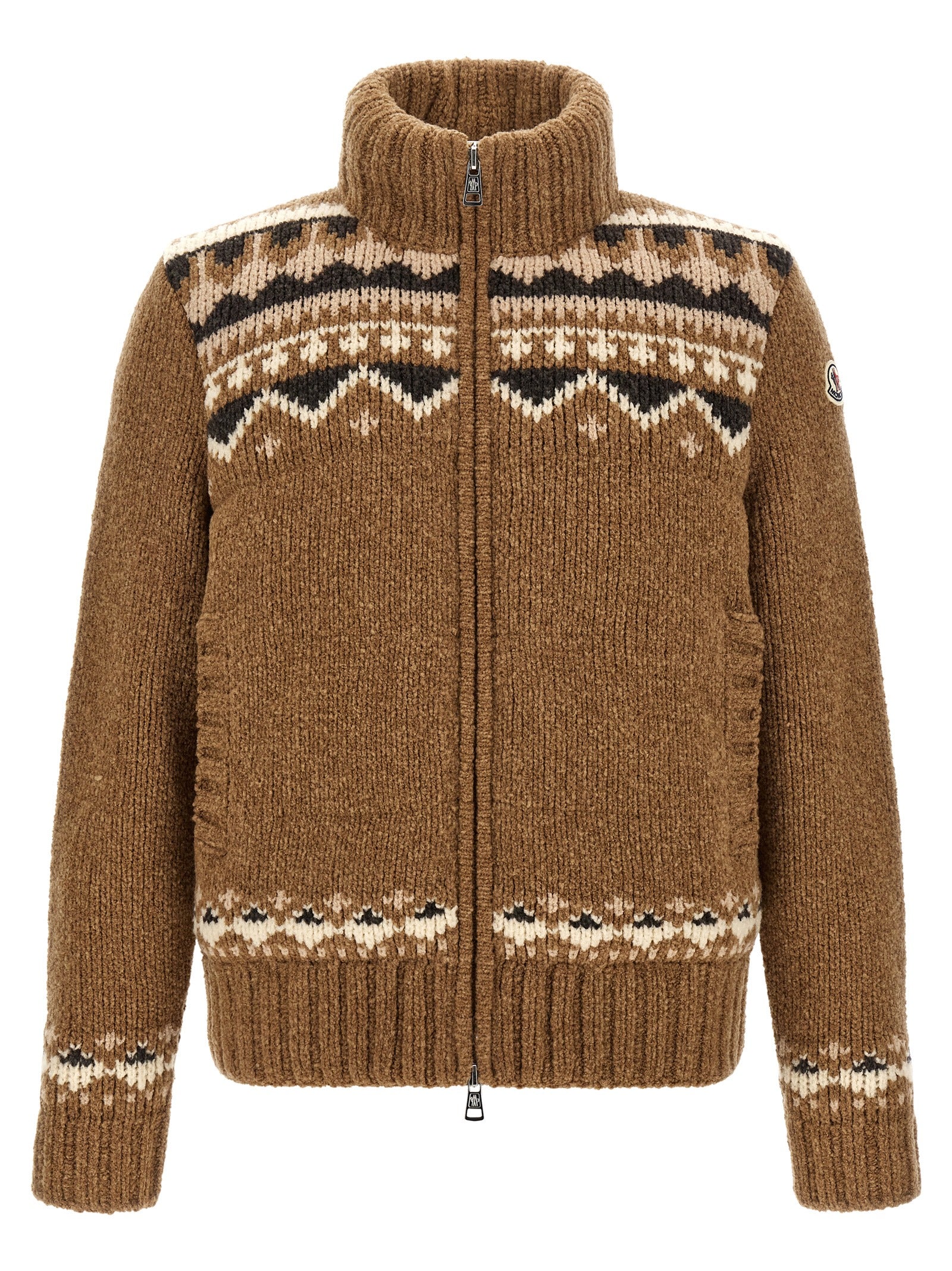 Moncler Geometric Bouclé Cardigan