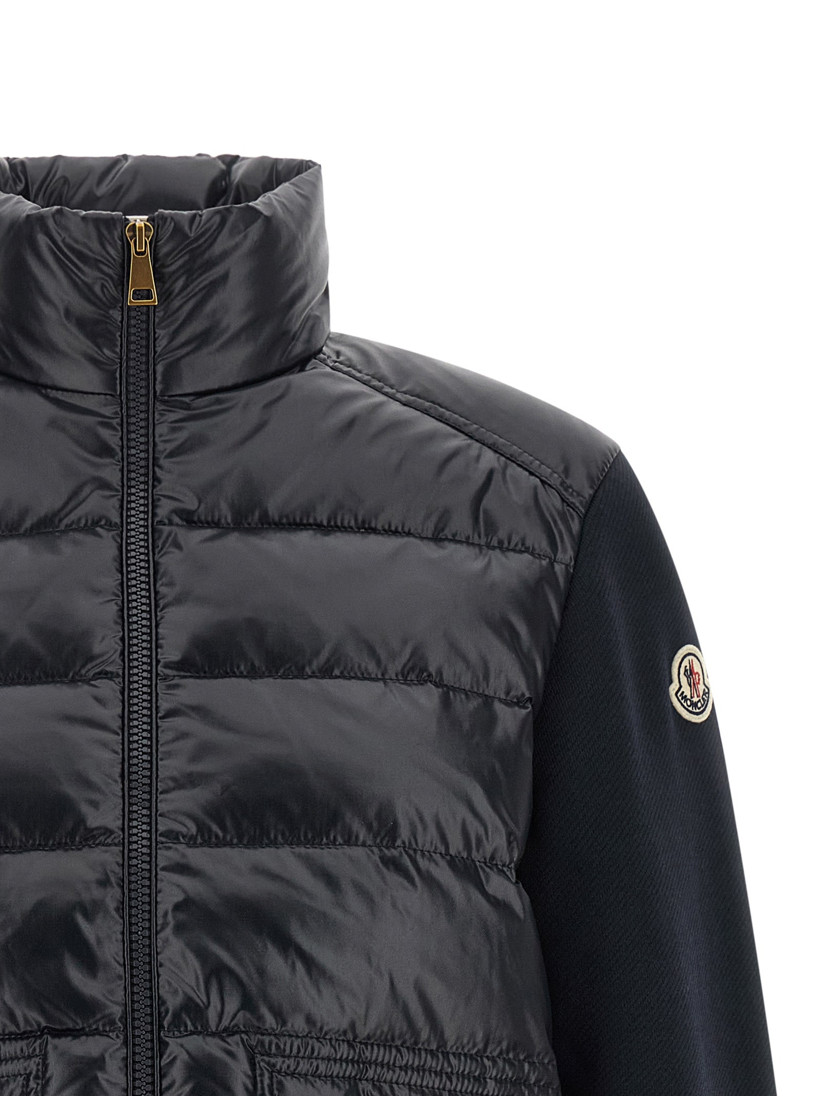 Moncler Two-Material Padded Cardigan