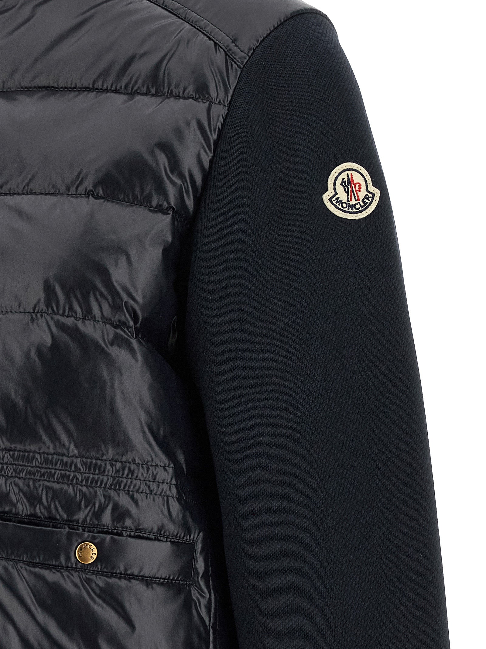Moncler Two-Material Padded Cardigan