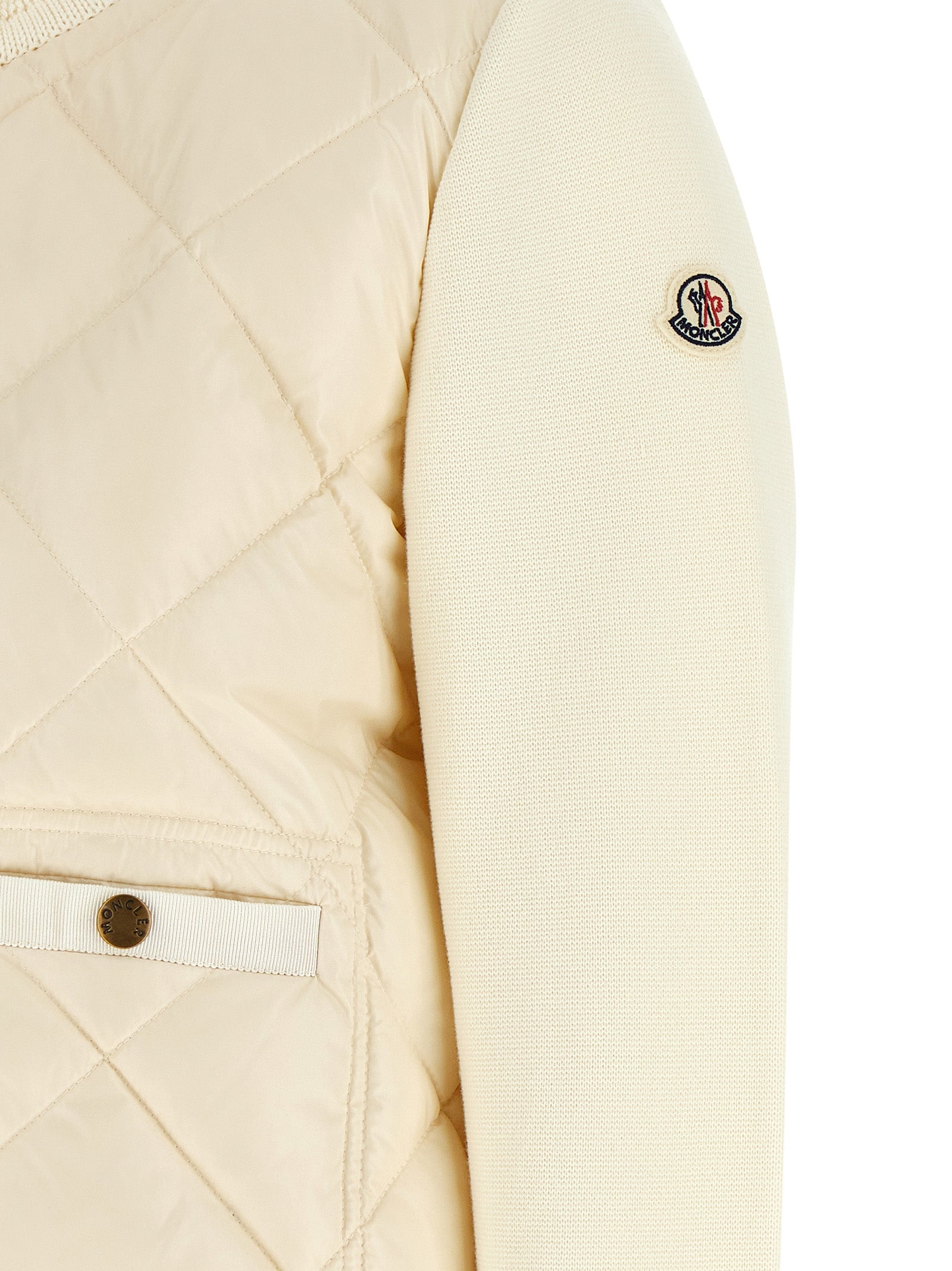 Moncler Two-Material Padded Cardigan