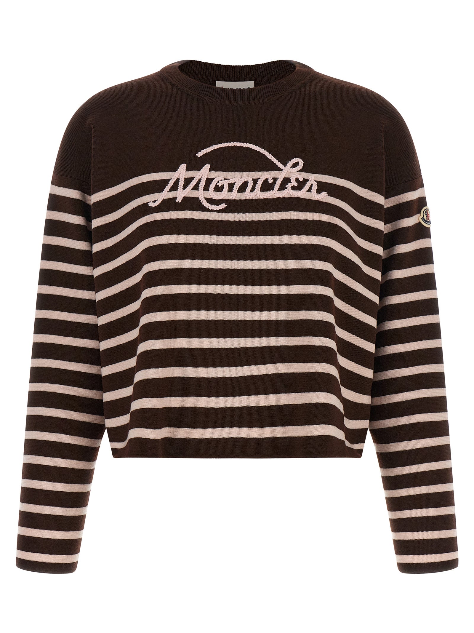 Moncler Striped Sweater With Embroidery