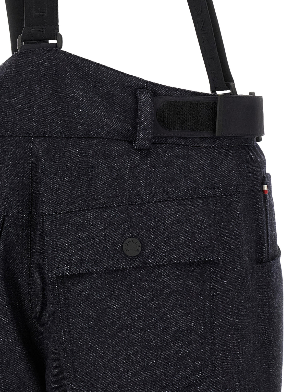 Moncler Grenoble Blue Denim Ski Bib Shorts