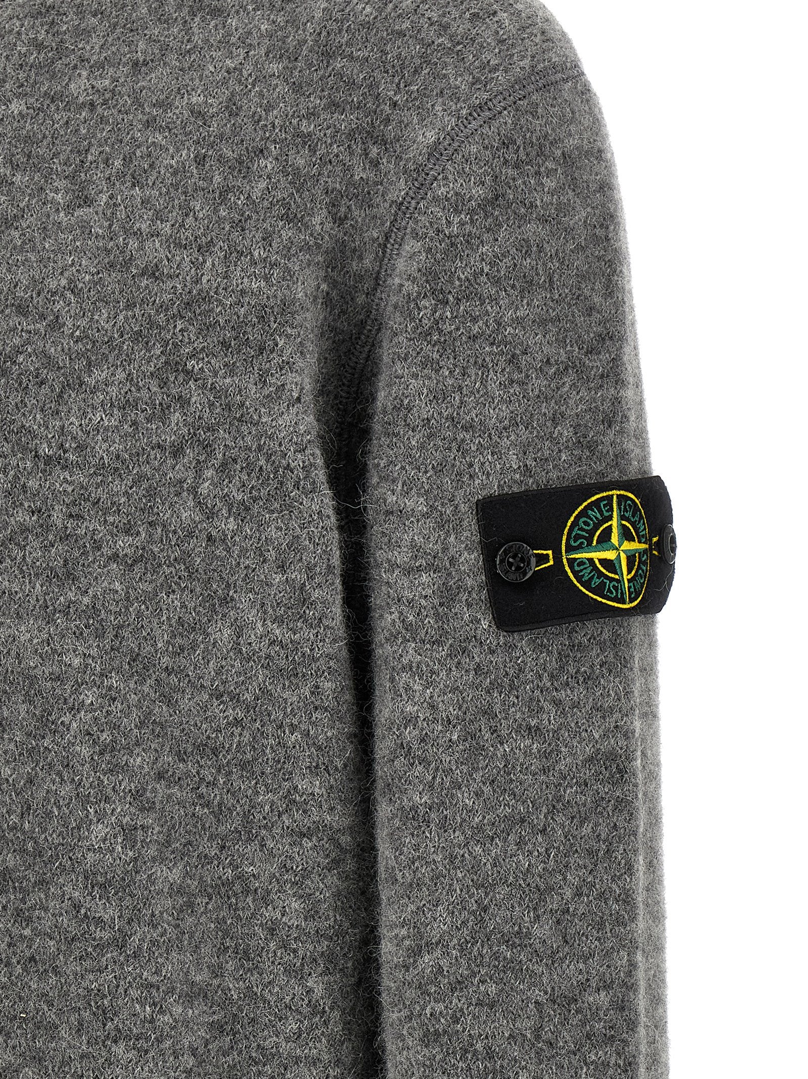 Stone Island '5100050' Crew Neck Sweater With Logo Badge
