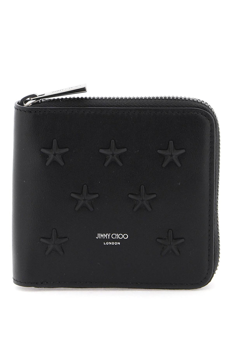 Jimmy Choo Zip-Around Wallet With Stars Black