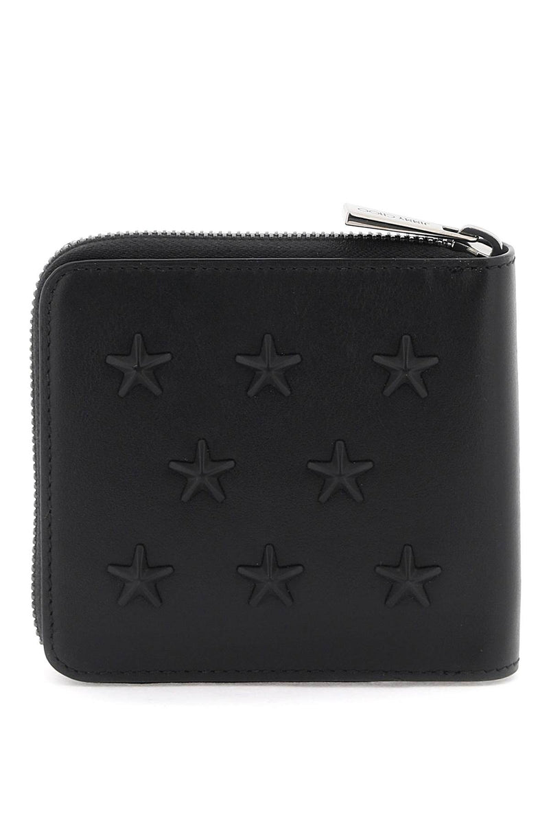 Jimmy Choo Zip-Around Wallet With Stars Black