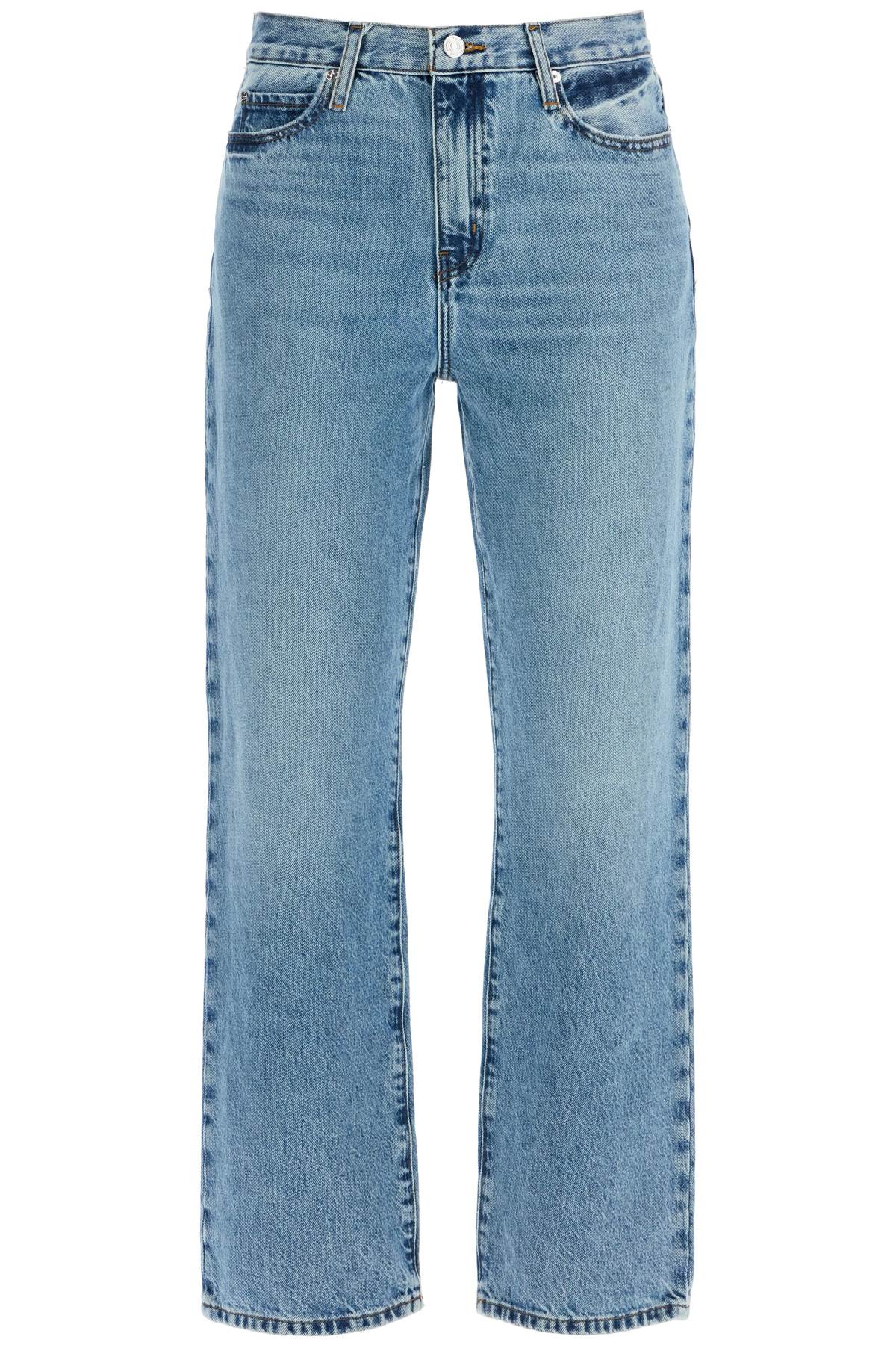 Frame Light Blue High-Waisted Straight Ankle Jeans Le Jane