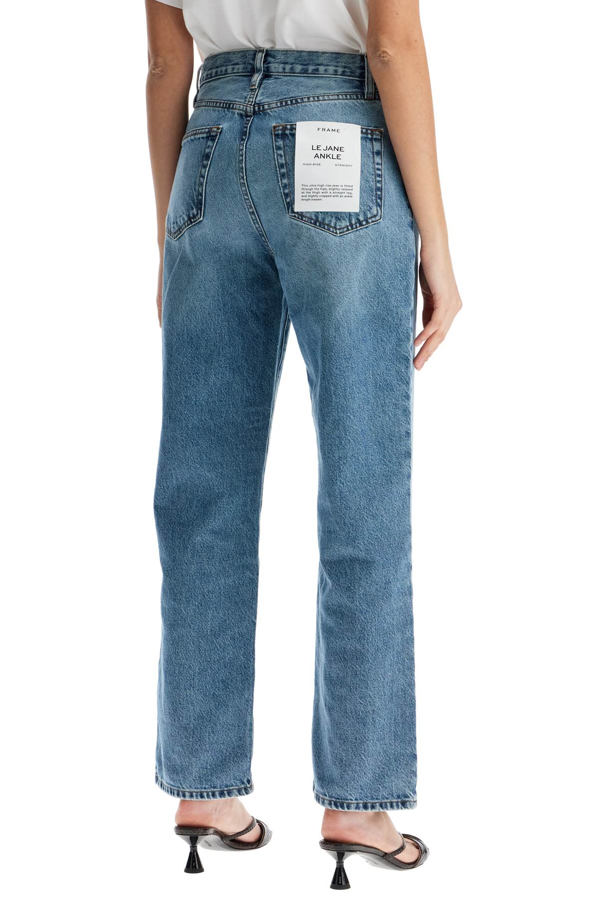 Frame Light Blue High-Waisted Straight Ankle Jeans Le Jane