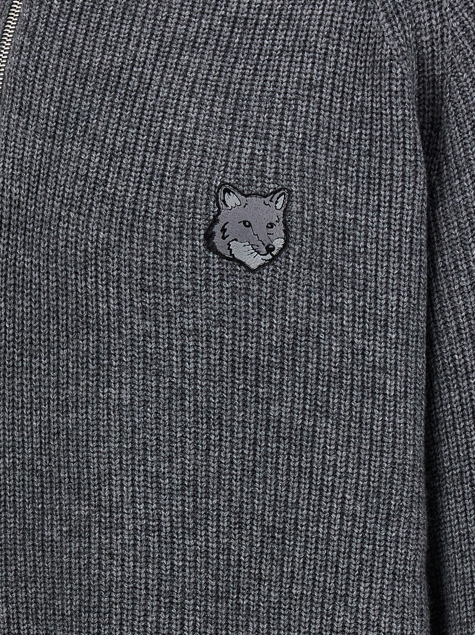 Maison Kitsune Logo Half Zip Sweater