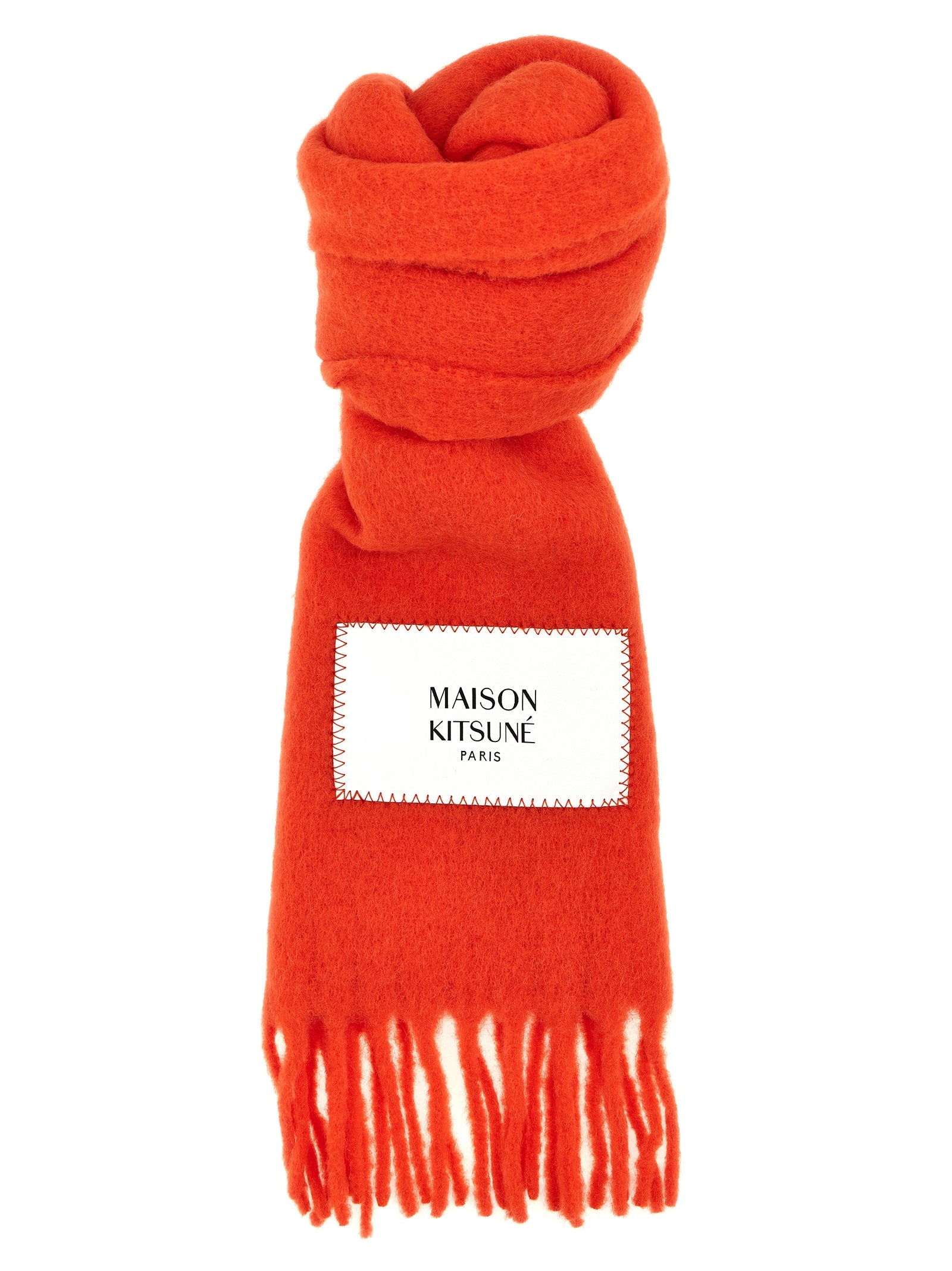 Maison Kitsune Logo Label Scarf