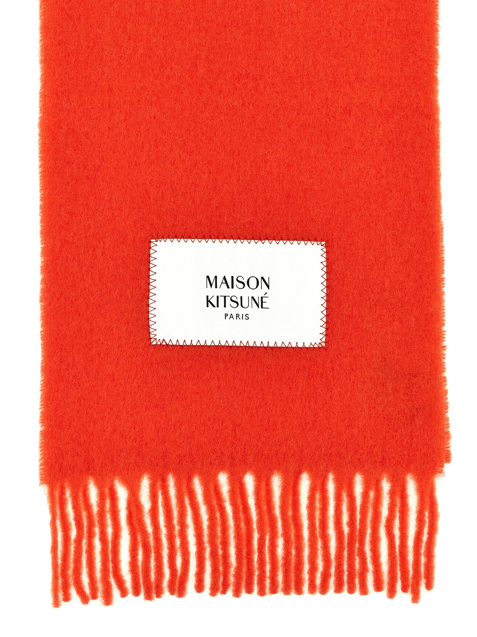 Maison Kitsune Logo Label Scarf