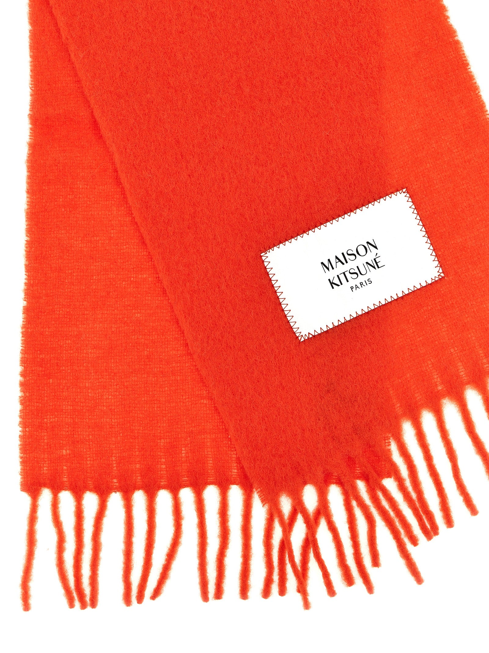 Maison Kitsune Logo Label Scarf