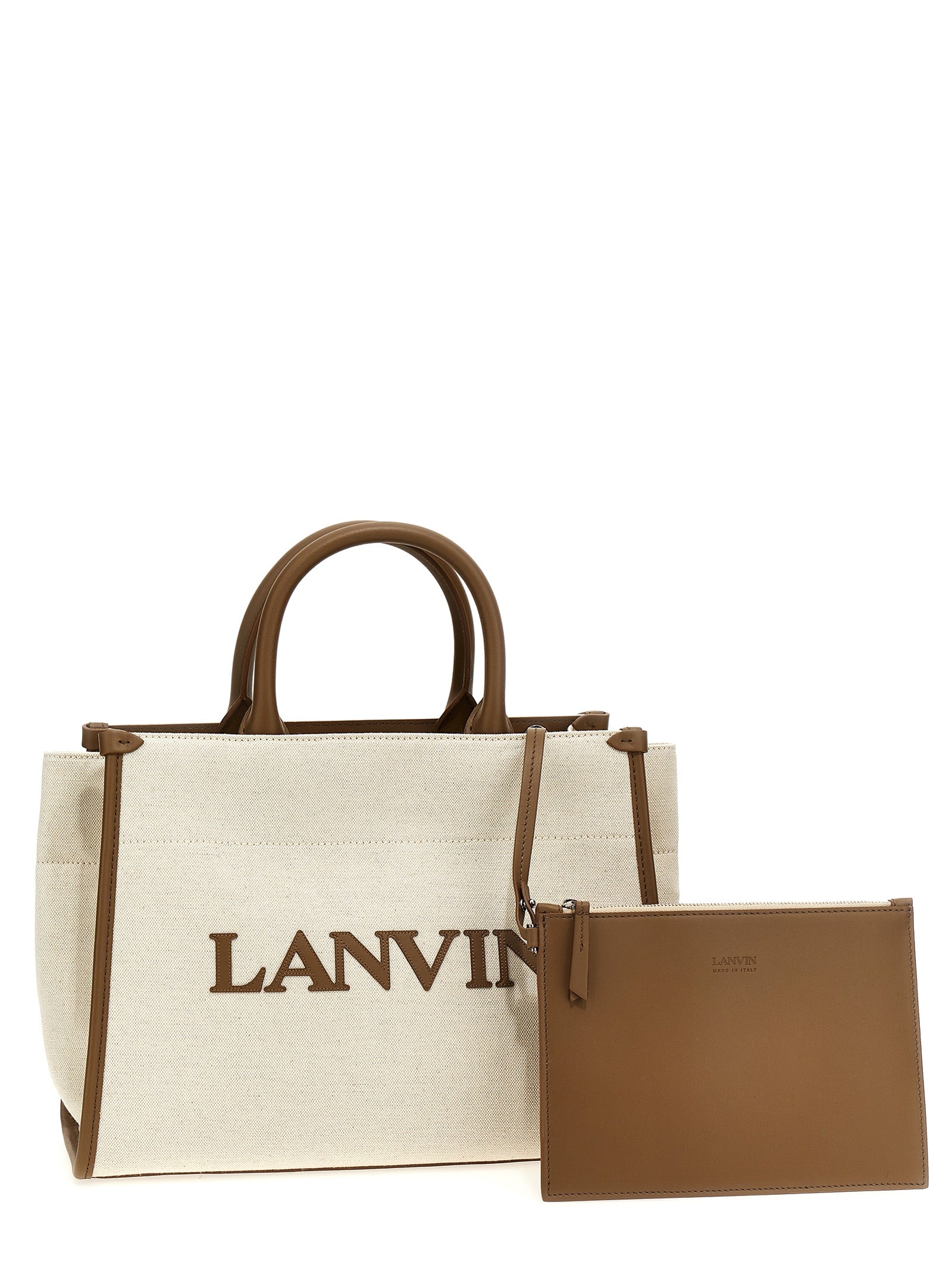 Lanvin Logo Canvas Shopping Bag