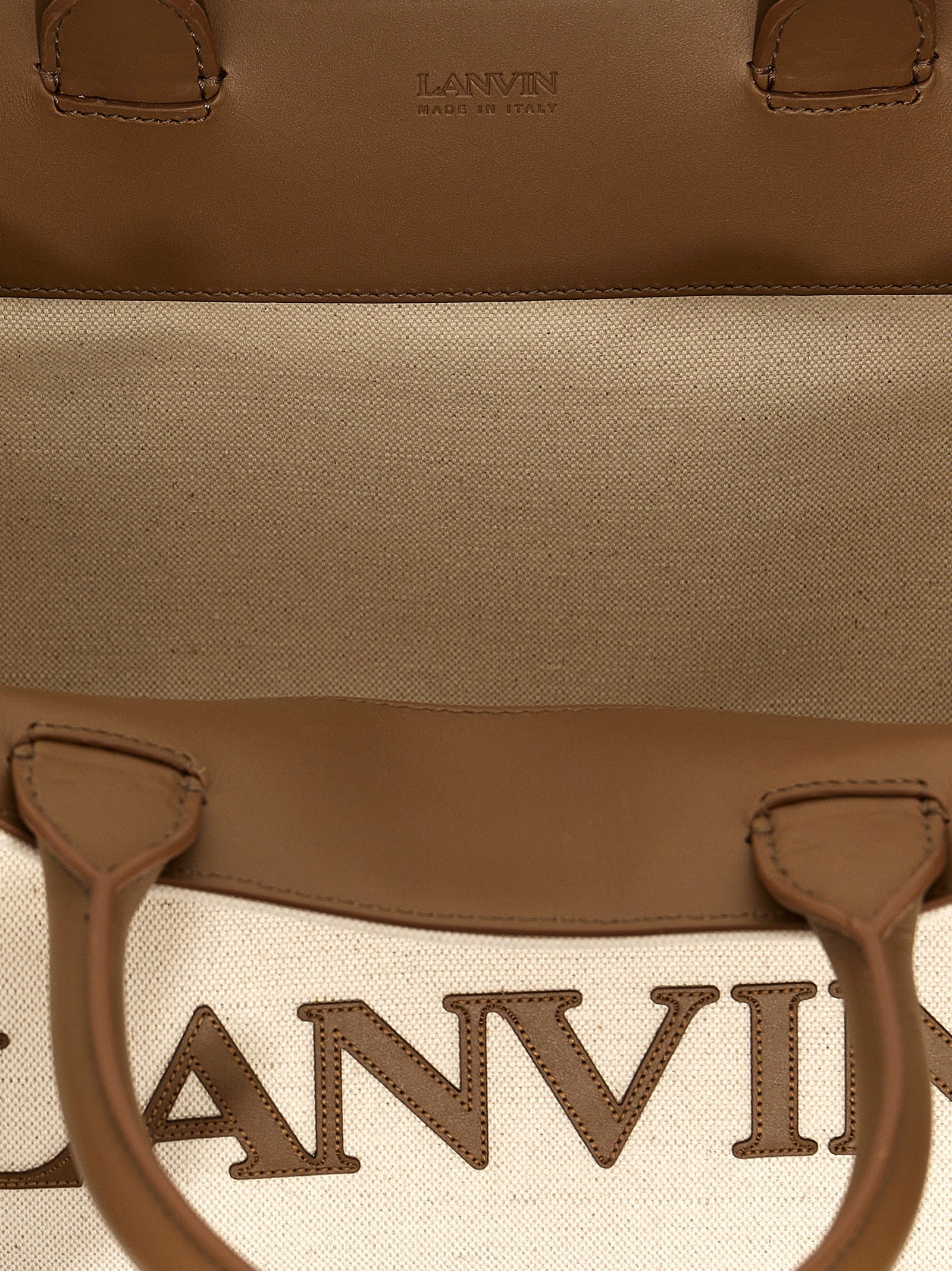 Lanvin Logo Canvas Shopping Bag