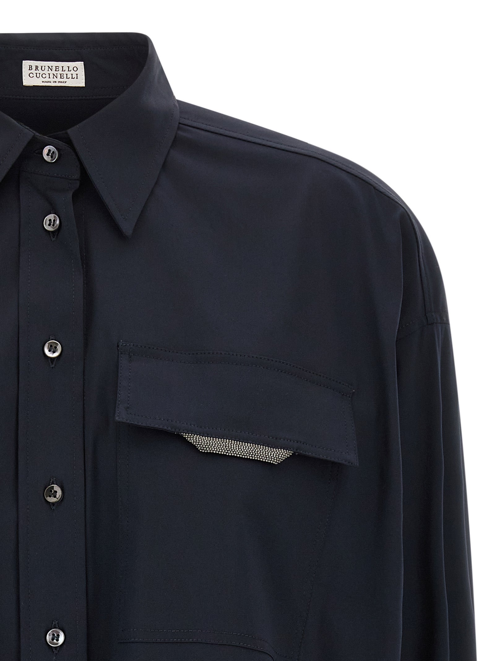 Brunello Cucinelli 'Shiny Flap Detail' Shirt