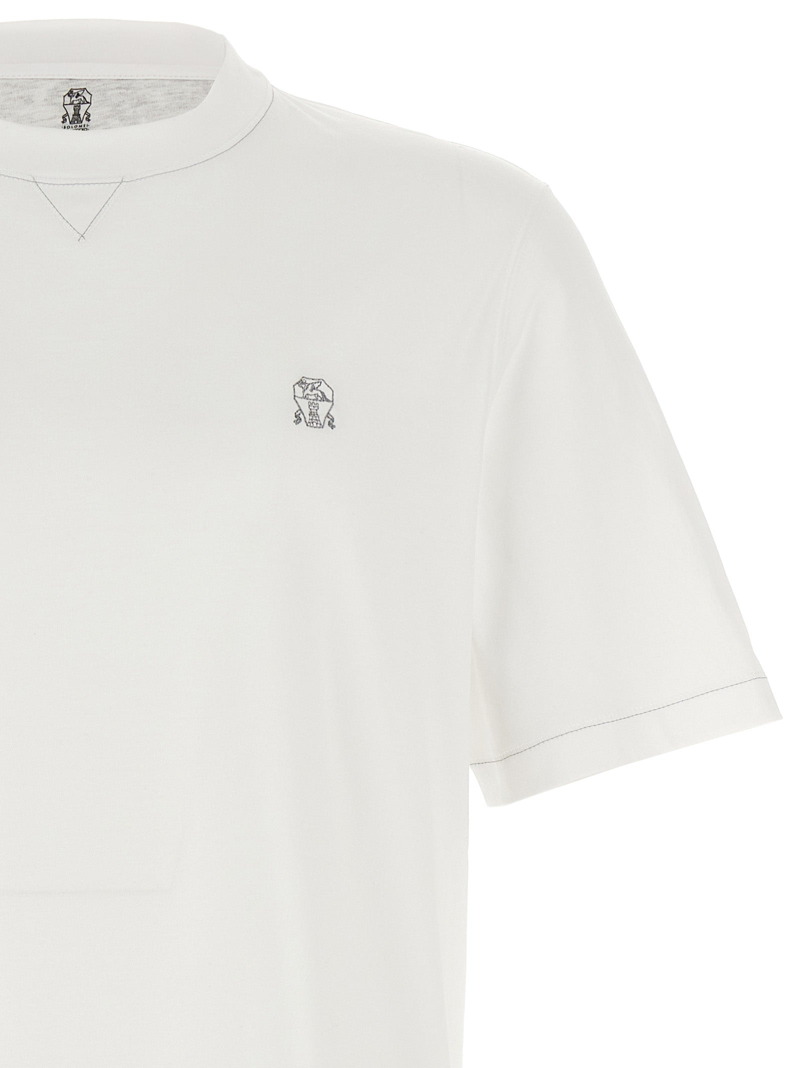 Brunello Cucinelli Logo Embroidery T-Shirt