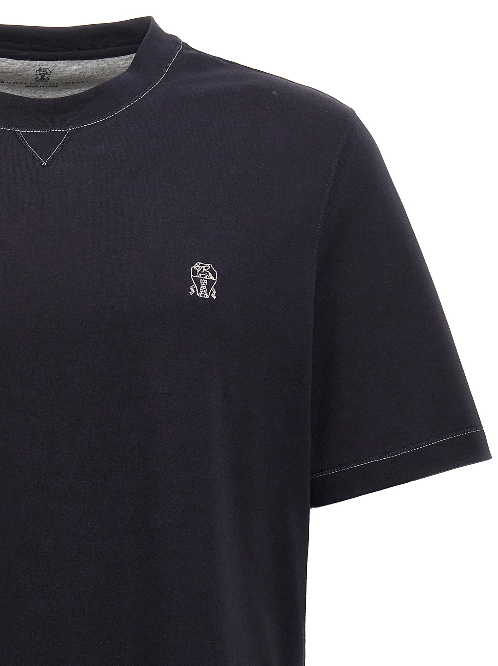 Brunello Cucinelli Logo Embroidery T-Shirt