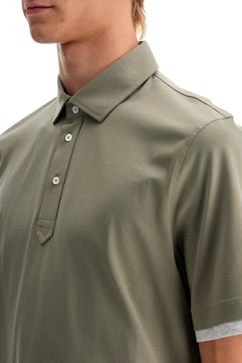 Brunello Cucinelli Polo With Faux Khaki