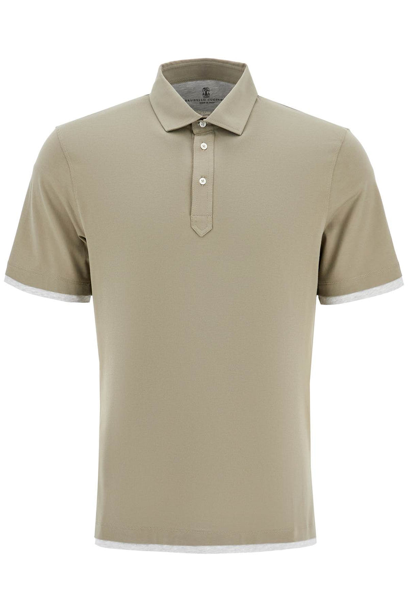 Brunello Cucinelli Polo With Faux Khaki