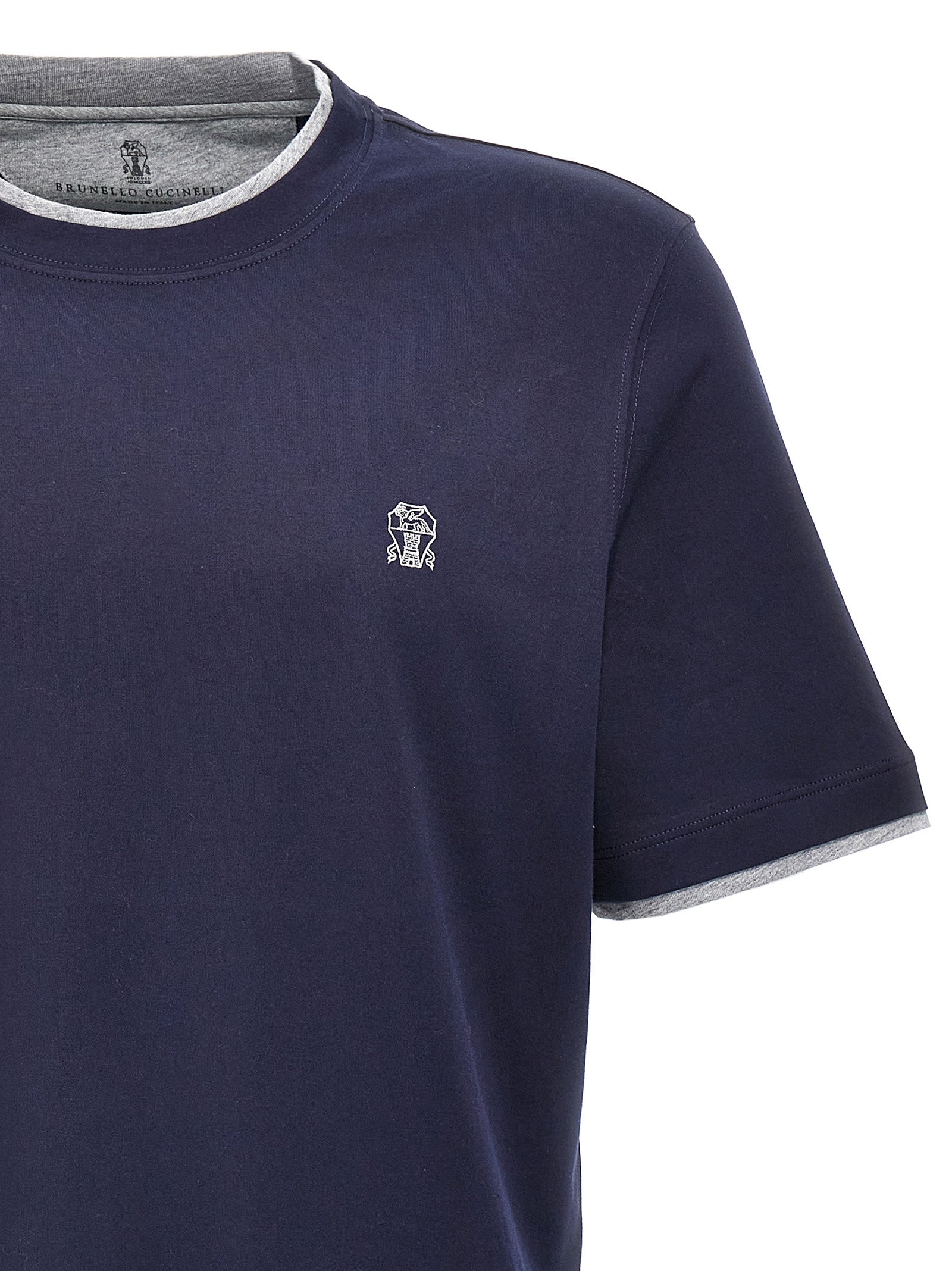 Brunello Cucinelli Logo Layered T-Shirt