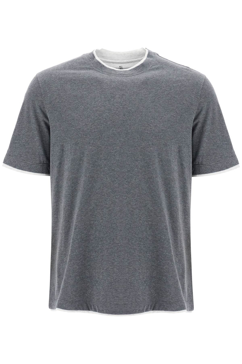 Brunello Cucinelli Layered-Effect T-Shirt Grey