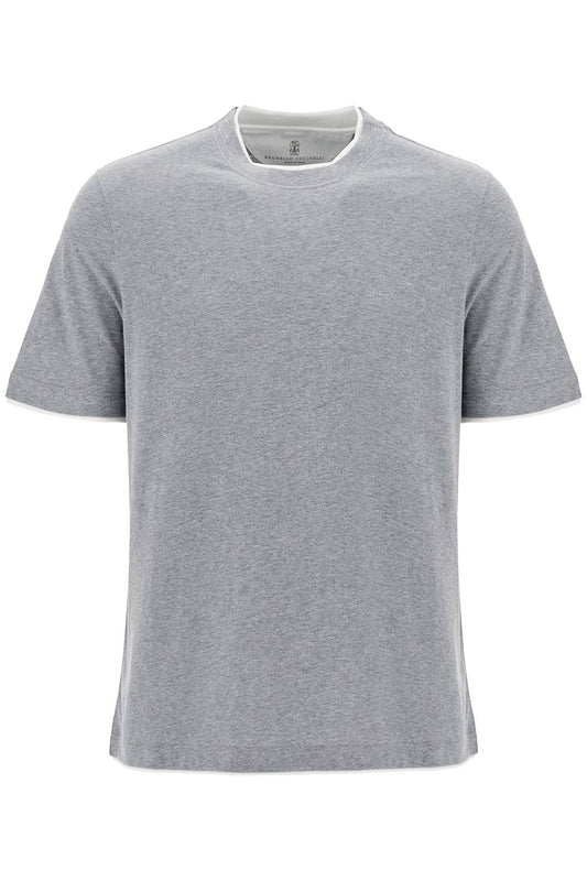Brunello Cucinelli Layered-Effect T-Shirt Grey