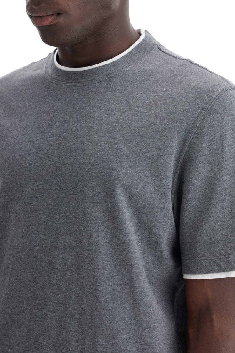 Brunello Cucinelli Layered-Effect T-Shirt Grey