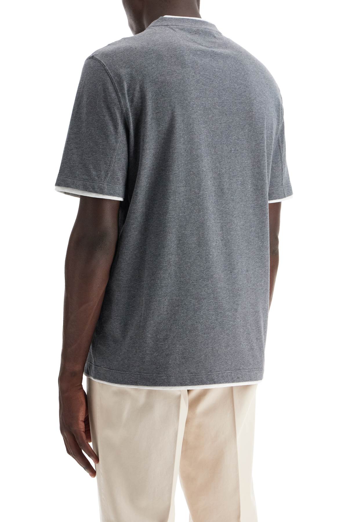 Brunello Cucinelli Layered-Effect T-Shirt Grey