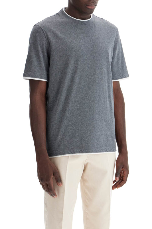 Brunello Cucinelli Layered-Effect T-Shirt Grey
