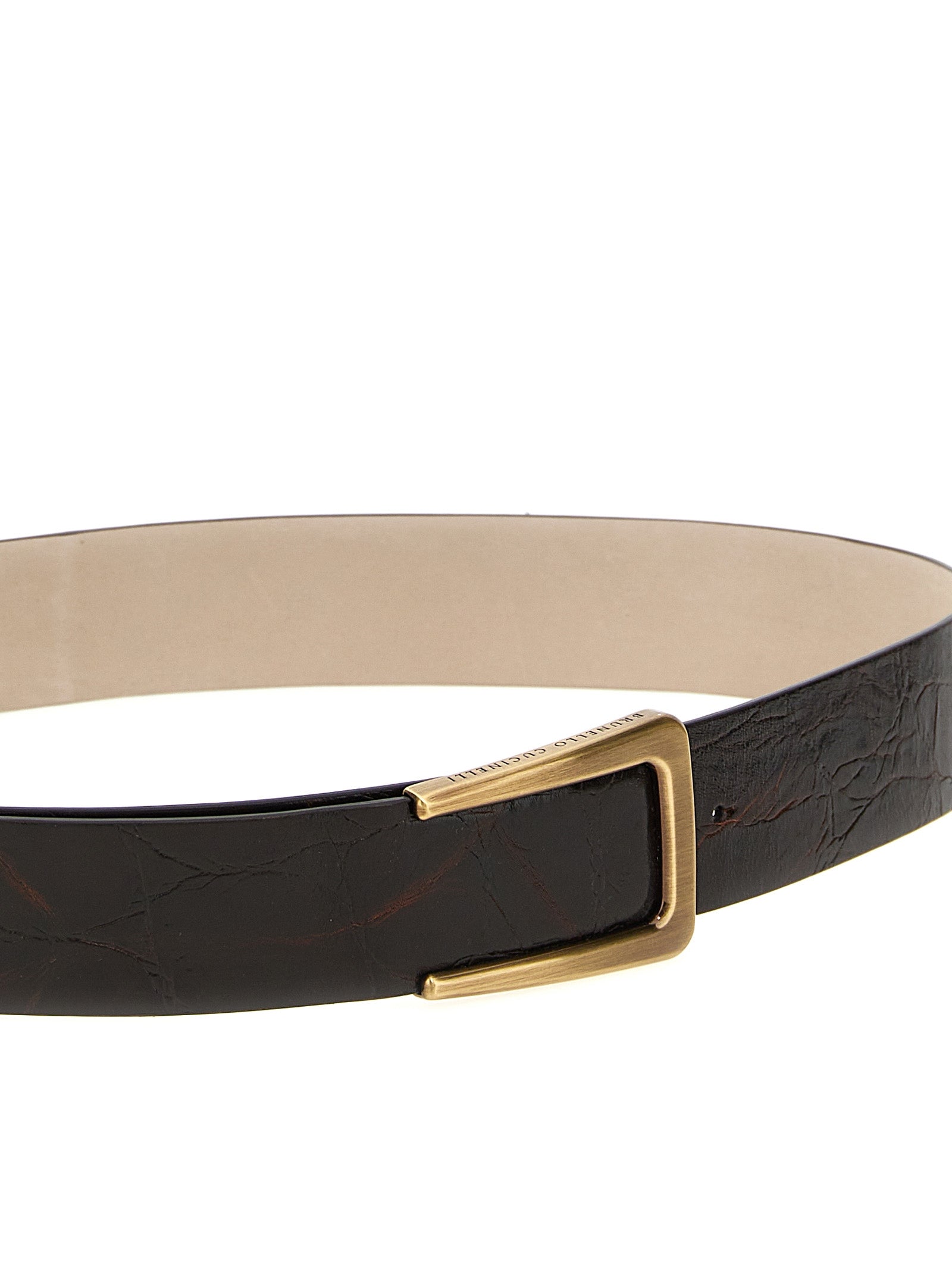 Brunello Cucinelli Craqué Leather Belt