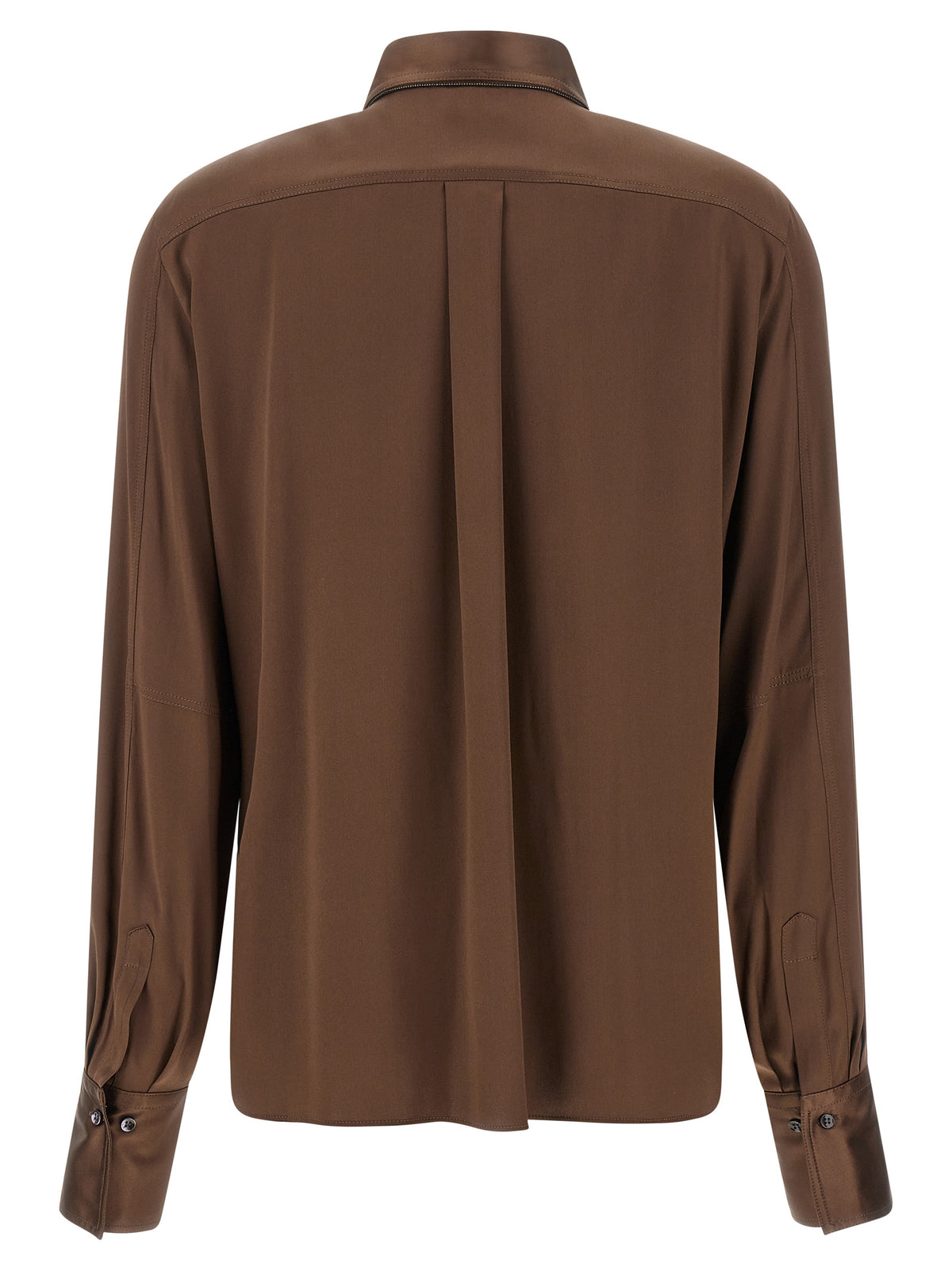 Brunello Cucinelli Stretch Silk Satin Shirt