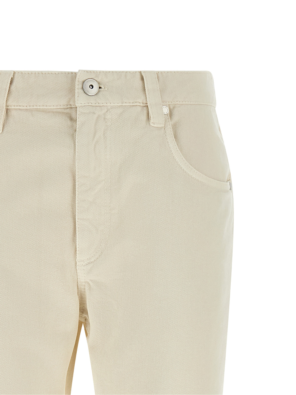 Brunello Cucinelli Beige 'Shiny Tab' Jeans