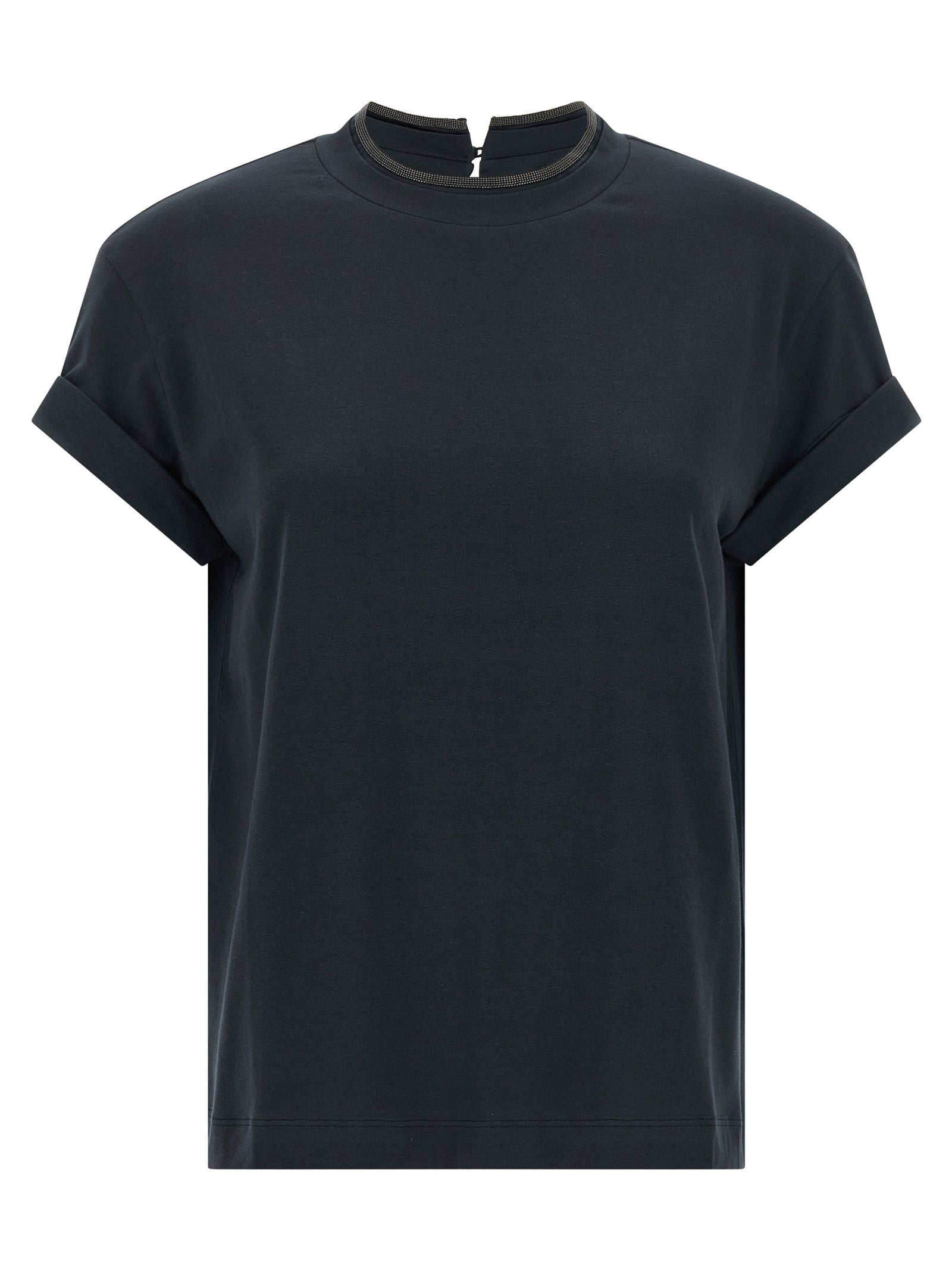 Brunello Cucinelli 'Shiny Collar' T-Shirt