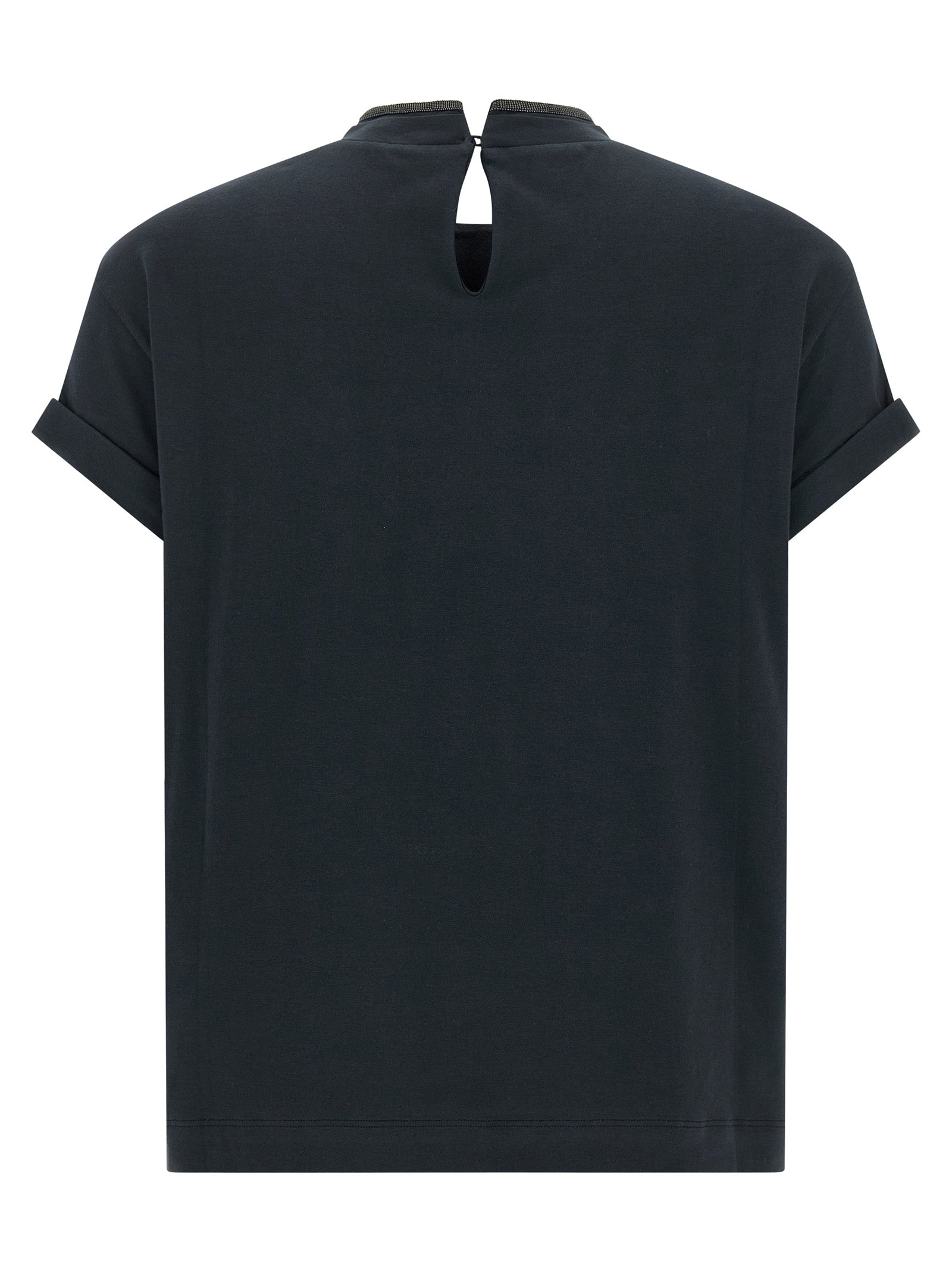 Brunello Cucinelli 'Shiny Collar' T-Shirt