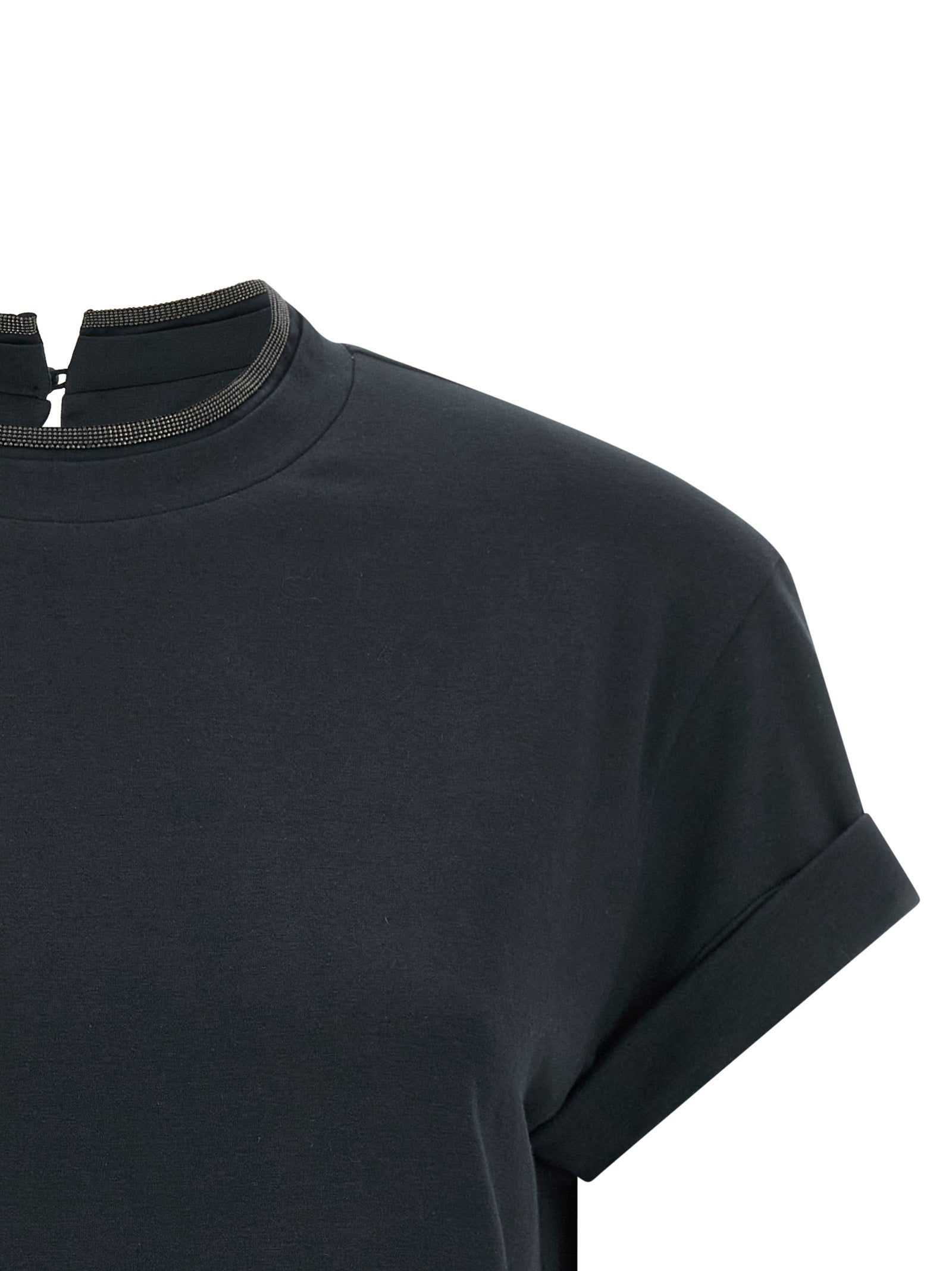 Brunello Cucinelli 'Shiny Collar' T-Shirt